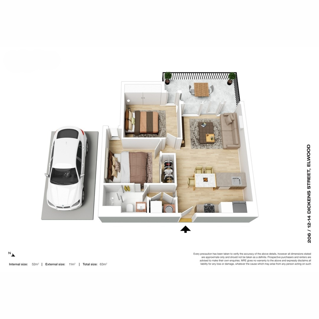 206/12-14 Dickens Street, Elwood VIC 3184 - Floorplan