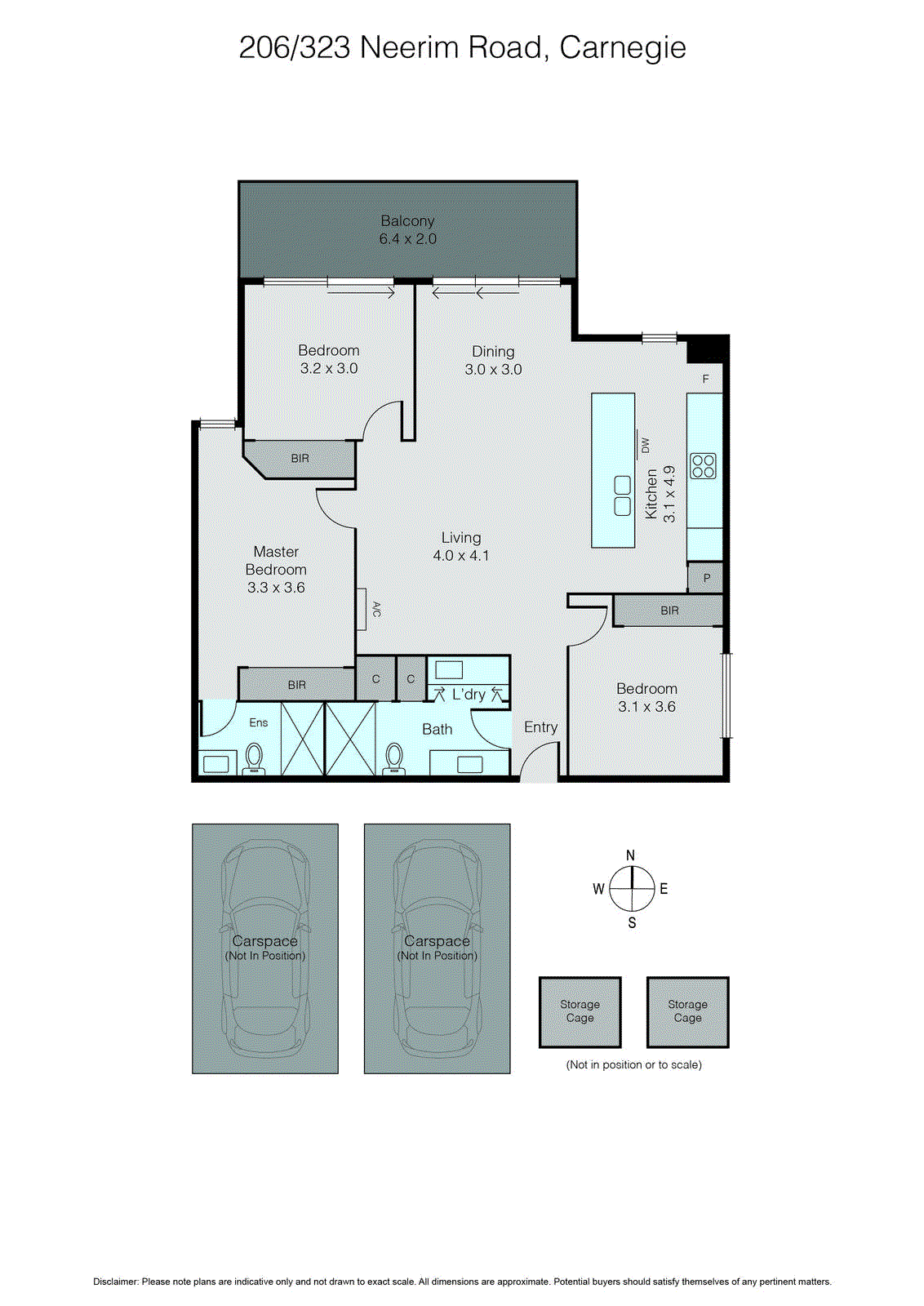 206/323 Neerim Road, Carnegie VIC 3163 - Floorplan