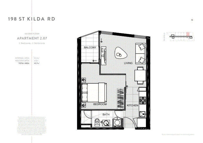 207/196 St Kilda Road, St Kilda VIC 3182 - Floorplan