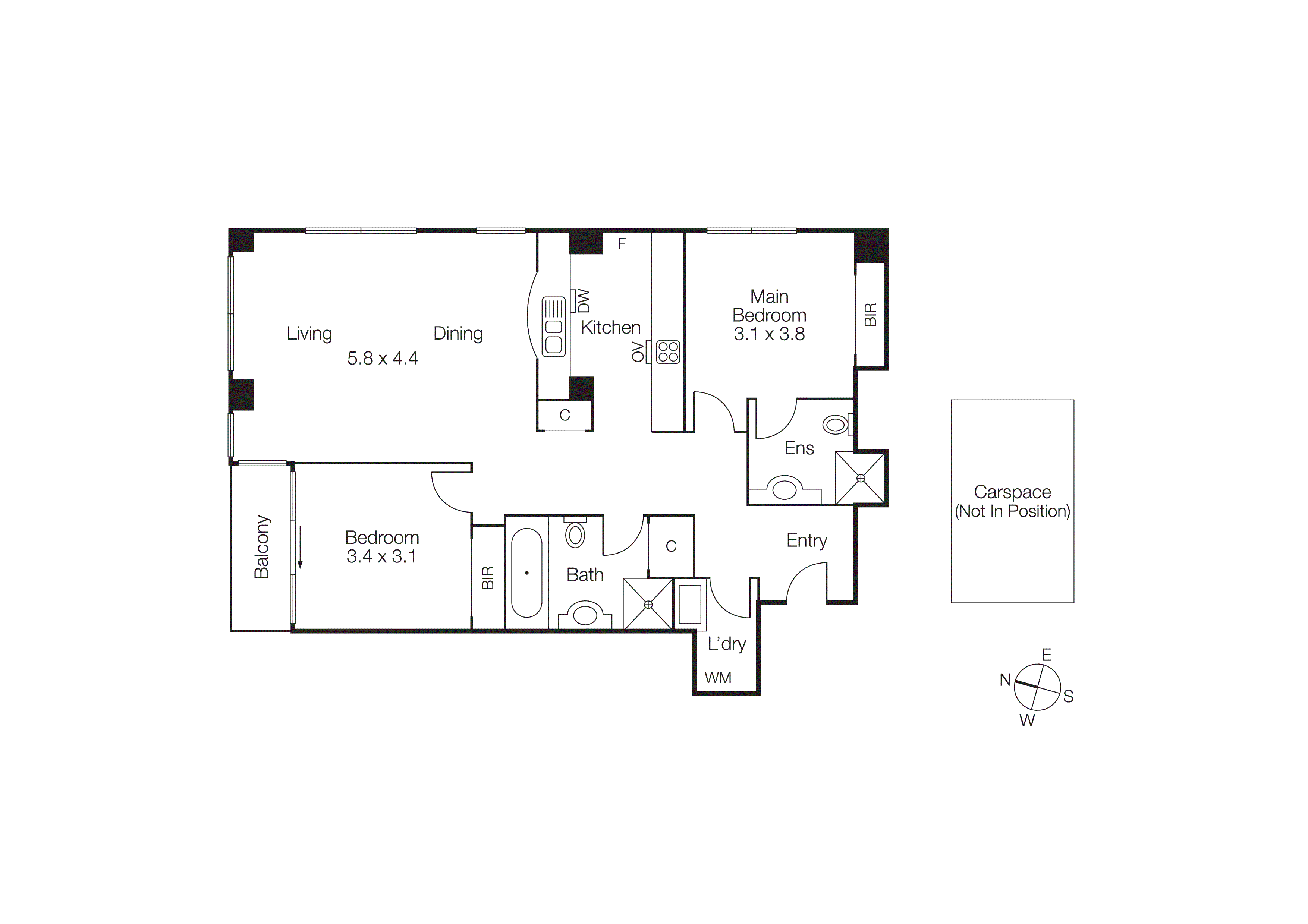 208/15 Queens Road, Melbourne VIC 3004 - Floorplan
