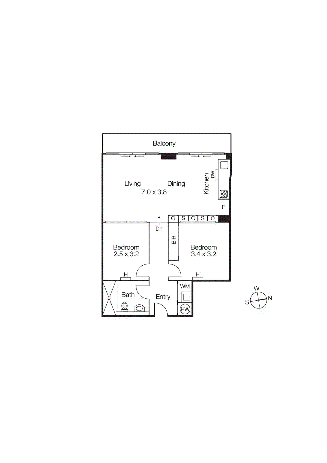 2/1 Duke Street, St Kilda VIC 3182 - Floorplan