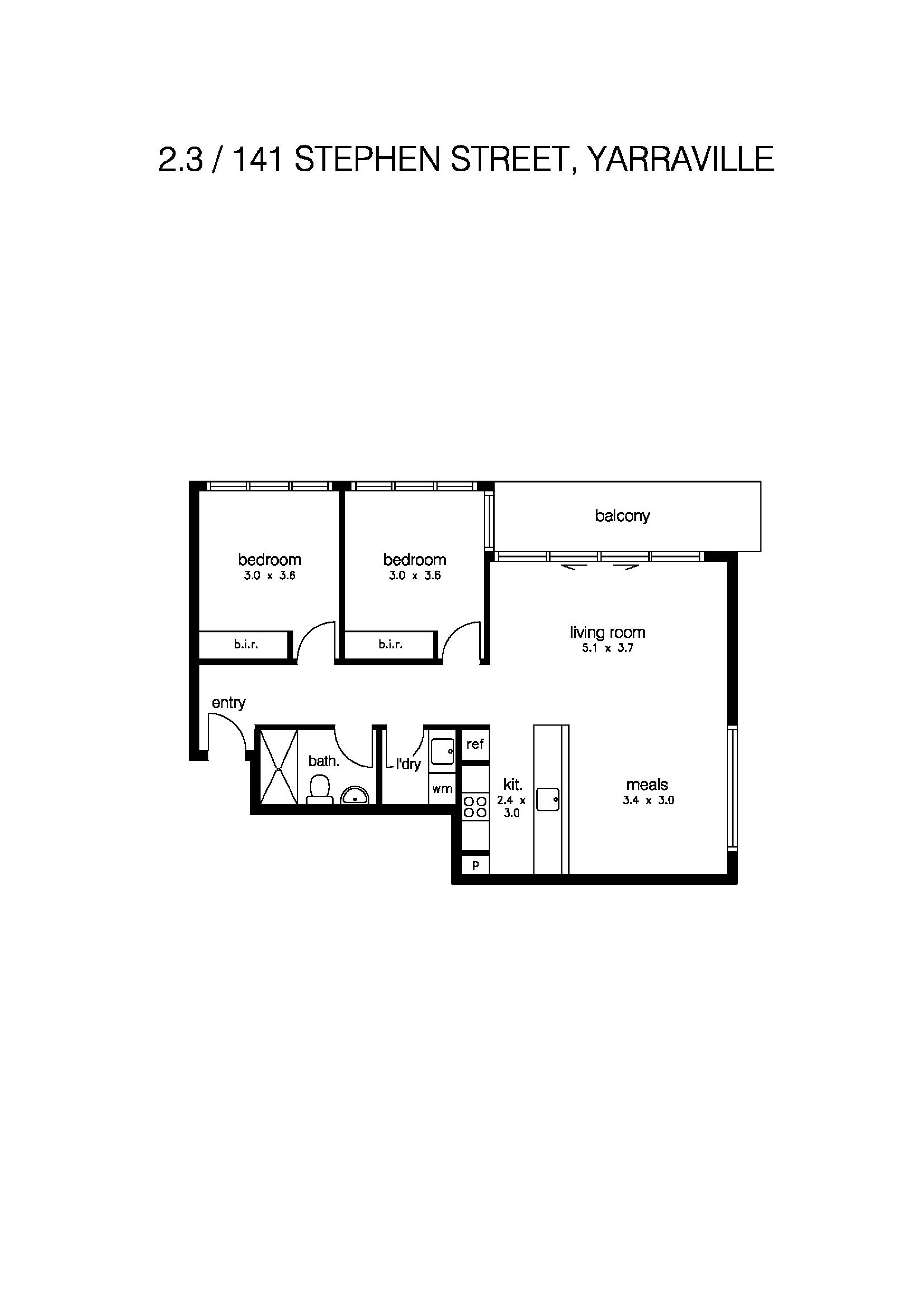 2/141 Stephen Street, YARRAVILLE VIC 3013 - Floorplan