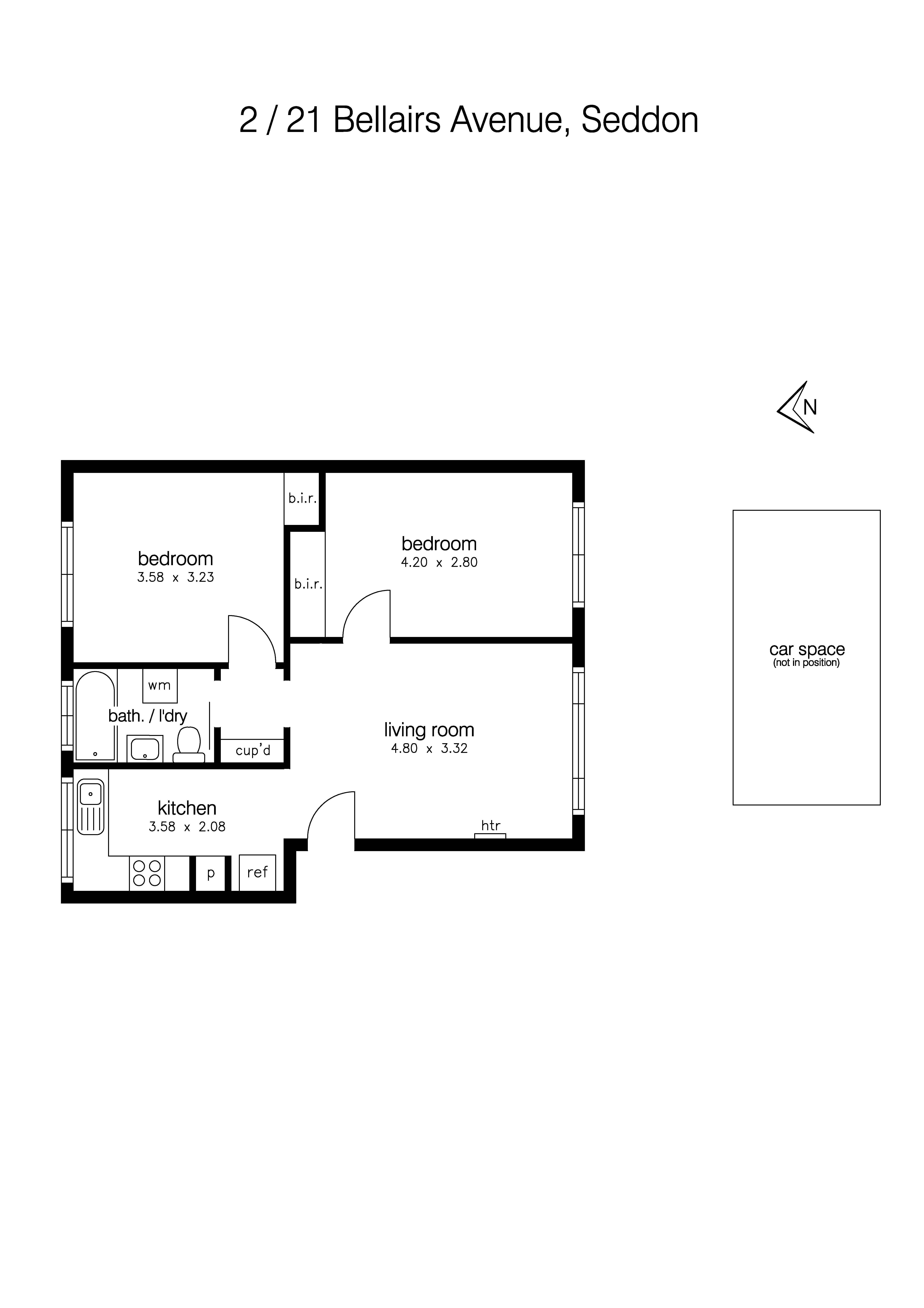 2/21 Bellairs Avenue, SEDDON VIC 3011 - Floorplan