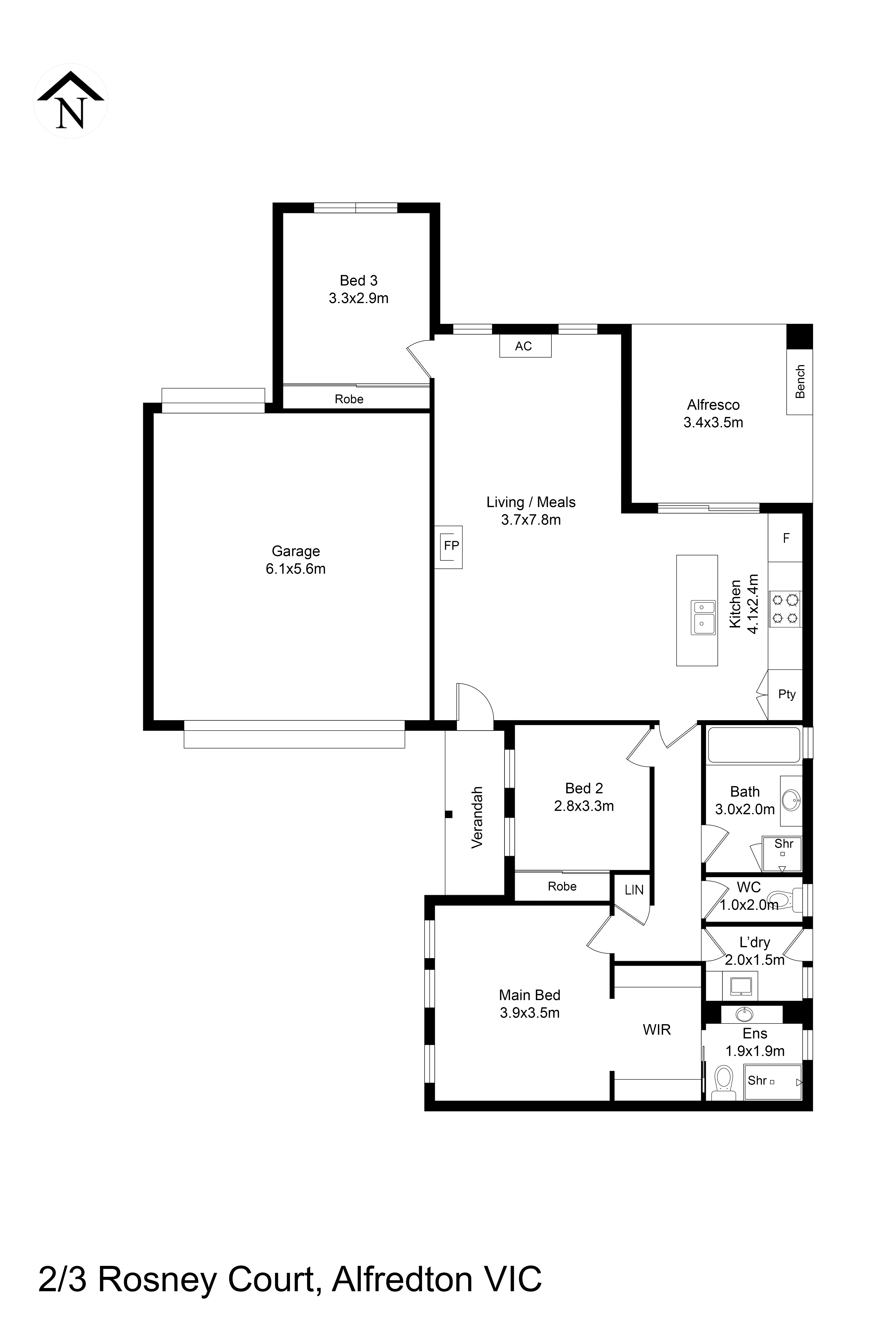 2/3 Rosney Court, Alfredton VIC 3350 - Floorplan