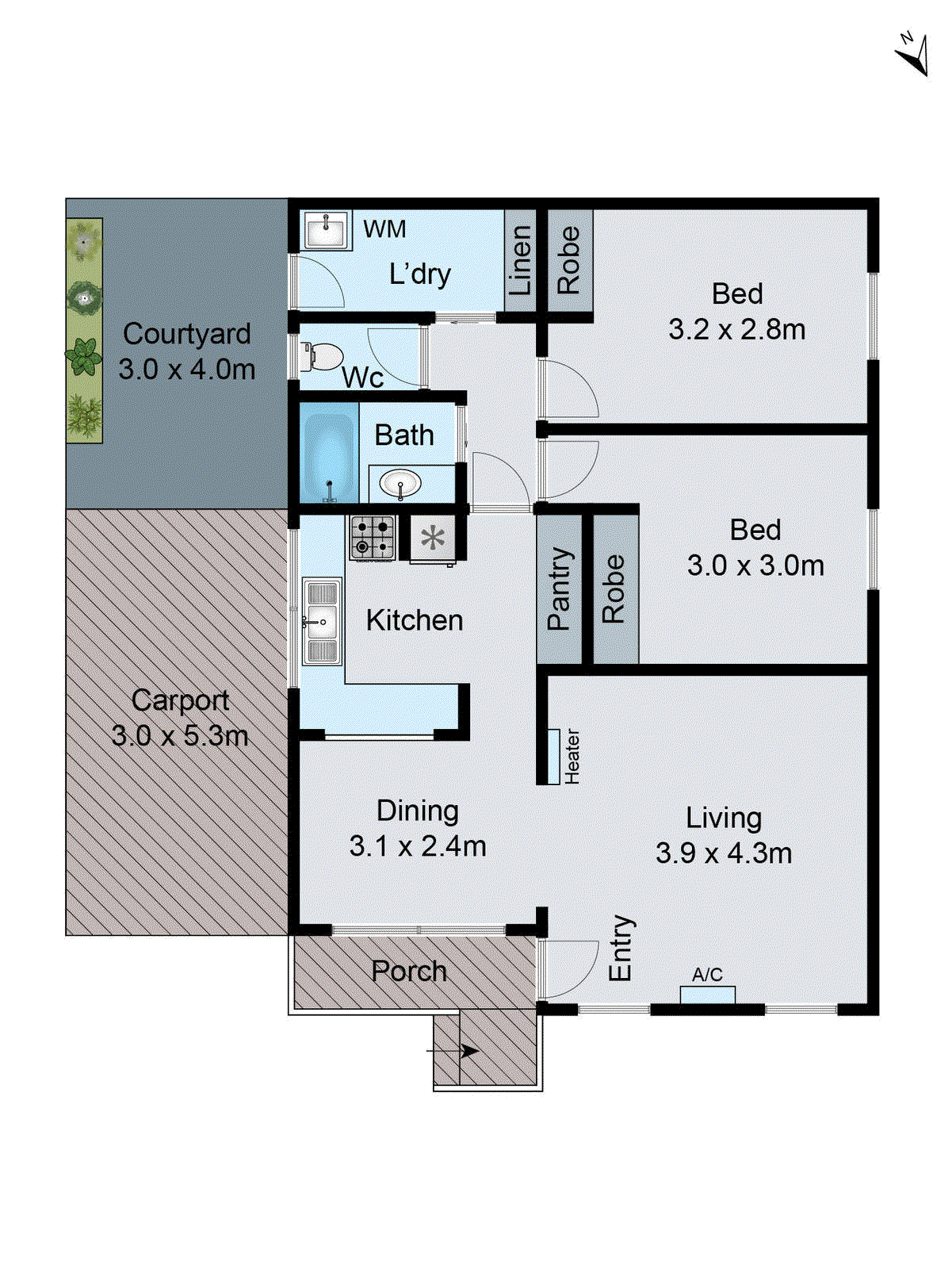 2/32 Elsvern Avenue, Belmont VIC 3216 - Floorplan