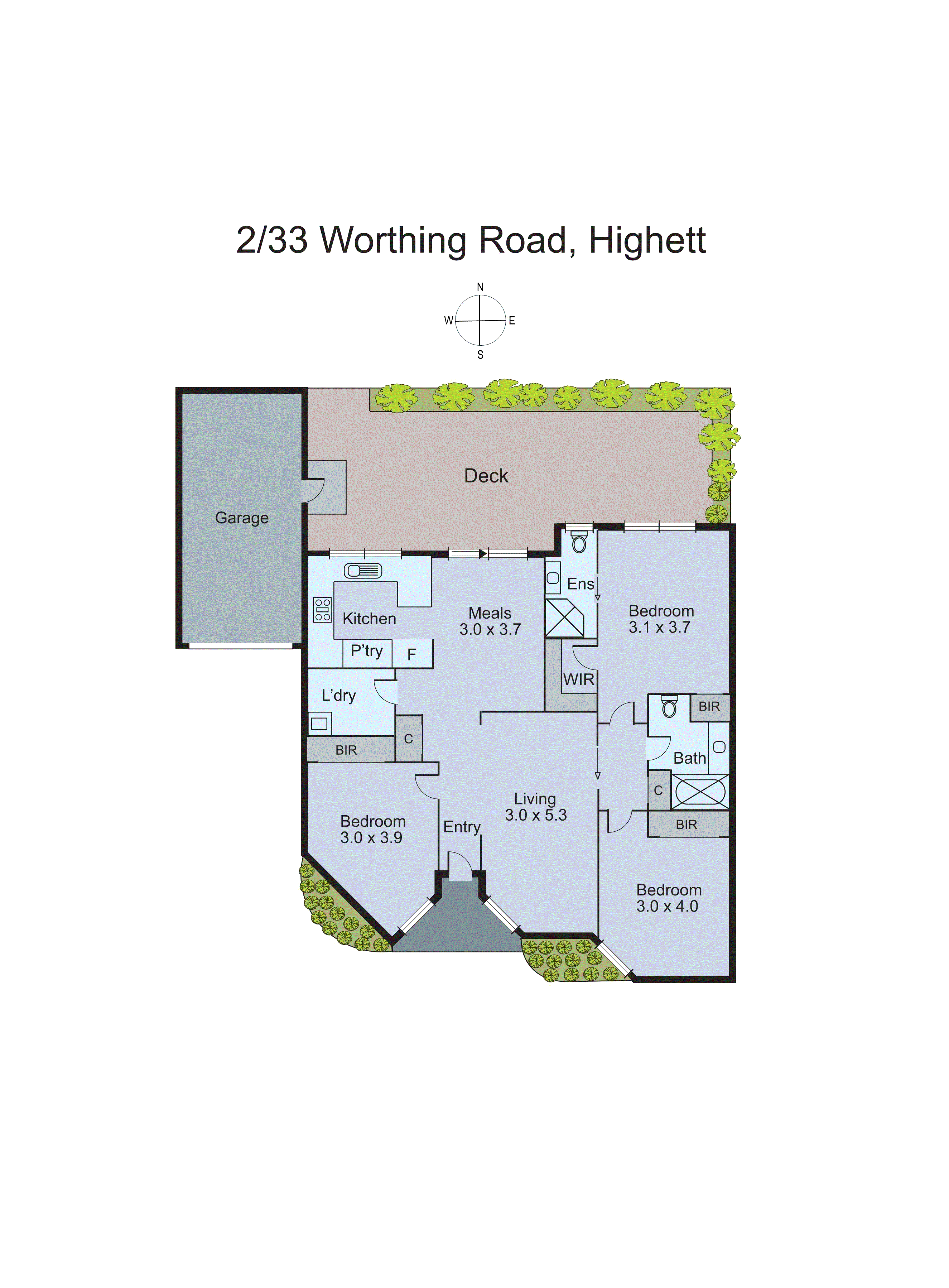 2/33 Worthing Road, Highett VIC 3190 - Floorplan