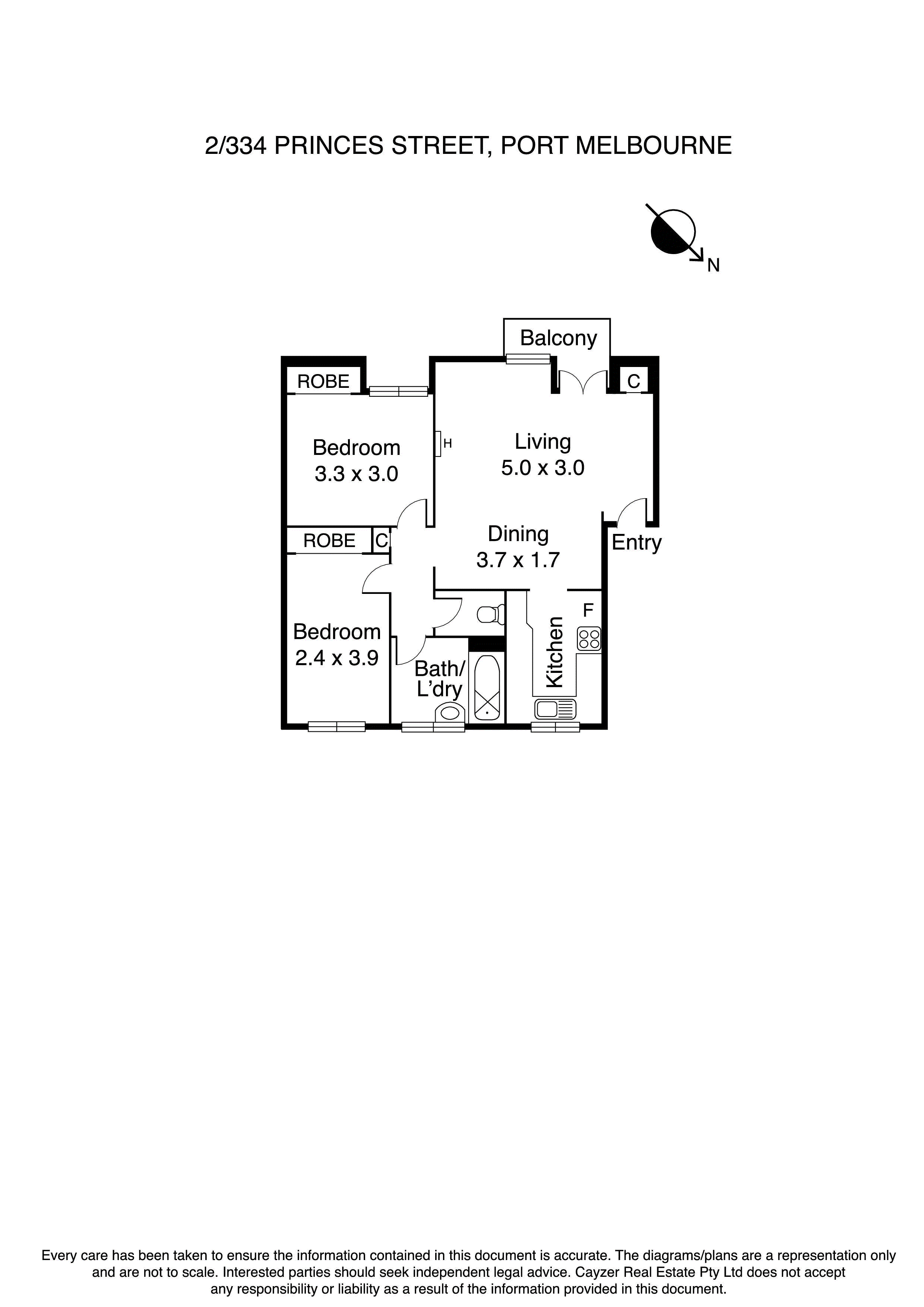 2/334 Princes Street, PORT MELBOURNE VIC 3207 - Floorplan