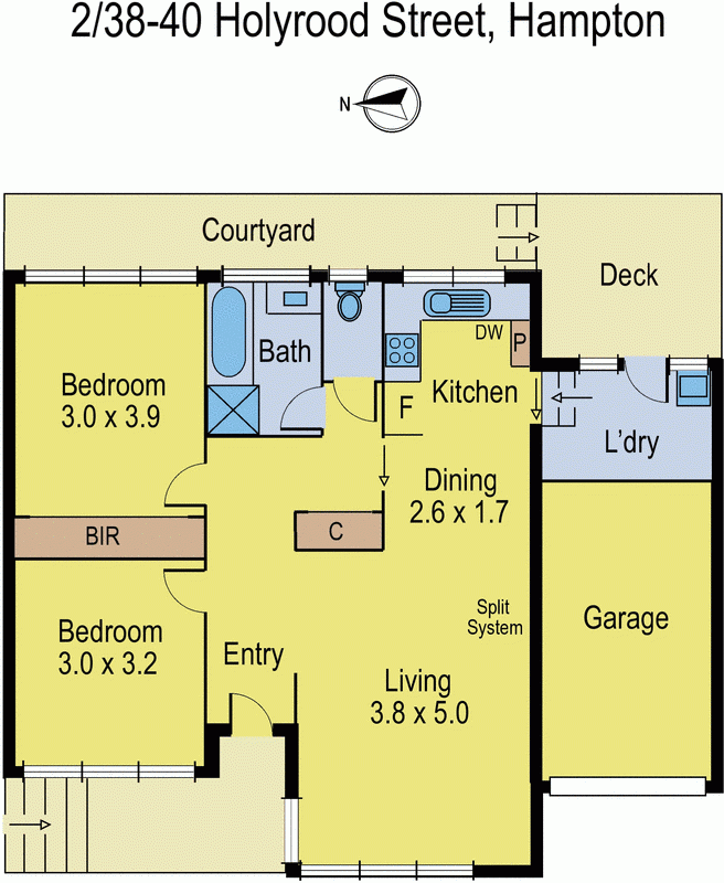 2/38-40 Holyrood Street, HAMPTON VIC 3188 - Floorplan