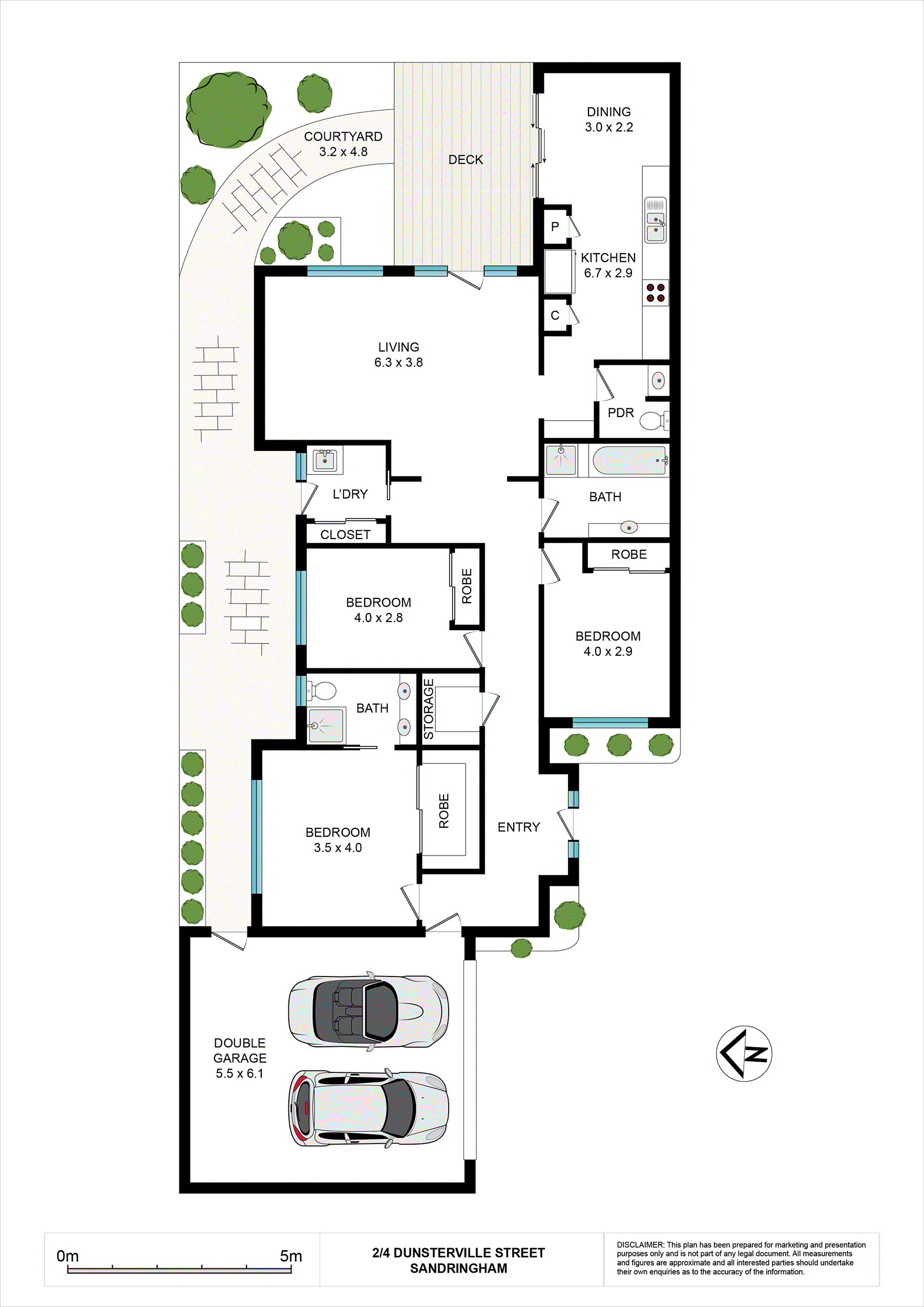 2/4 Dunsterville Street, Sandringham VIC 3191 - Floorplan