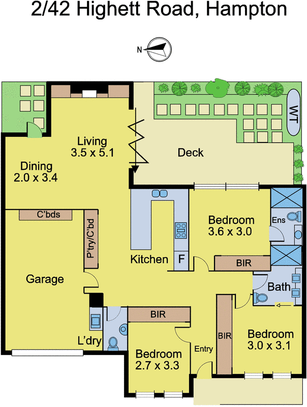 2/42 Highett Road, Hampton VIC 3188 - Floorplan