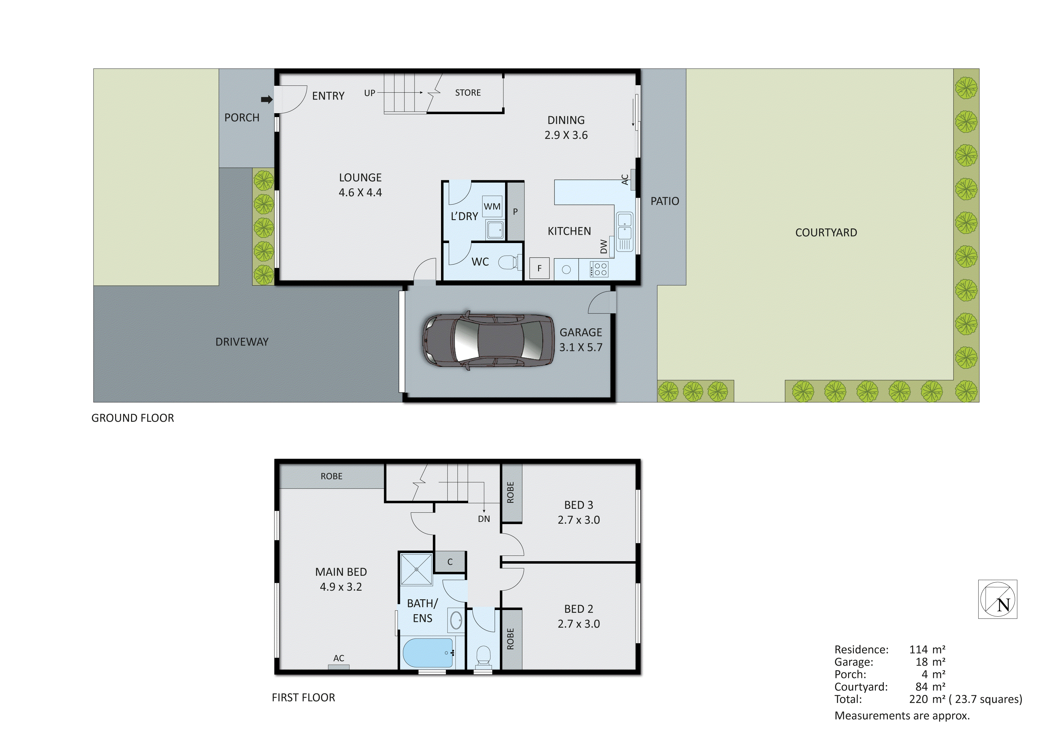 2/5 McIntosh Court, Aspendale Gardens VIC 3195 - Floorplan