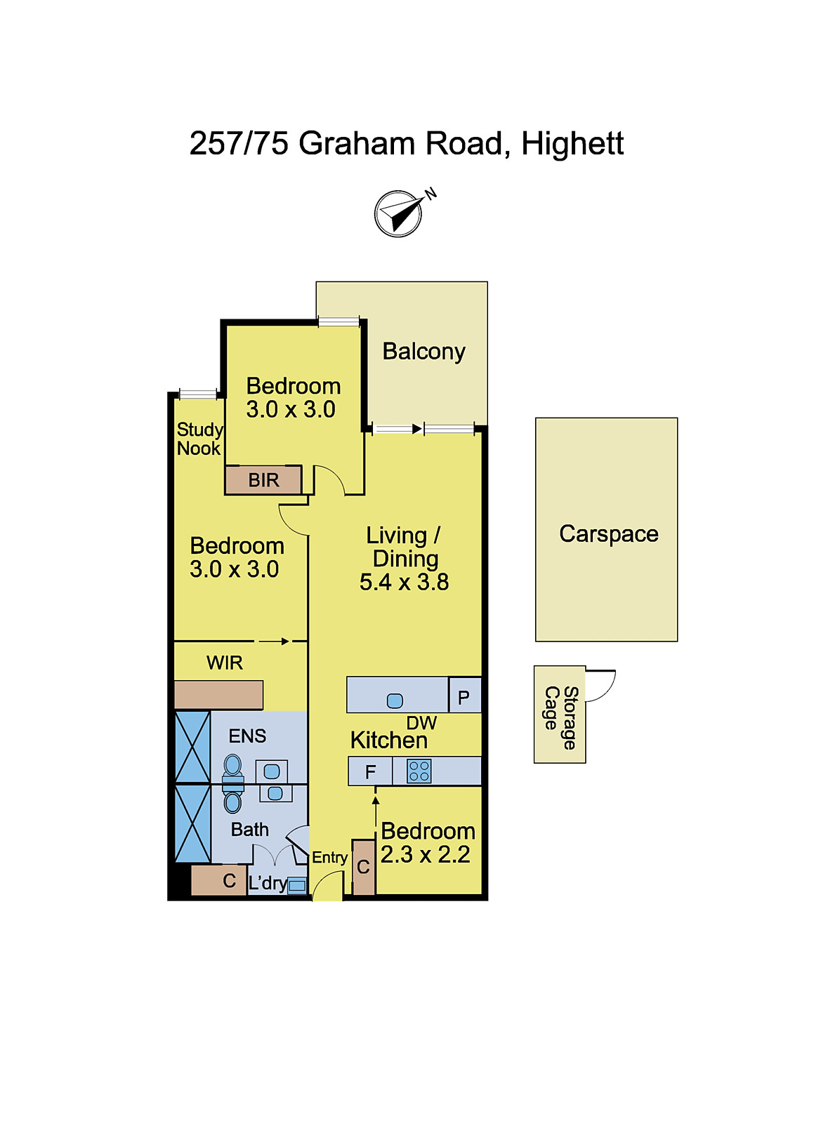 257/75 Graham Road, Highett VIC 3190 - Floorplan