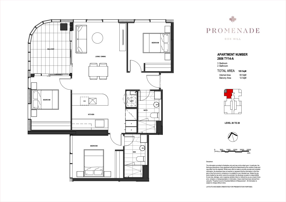 2606/36 Prospect Street, BOX HILL VIC 3128 - Floorplan