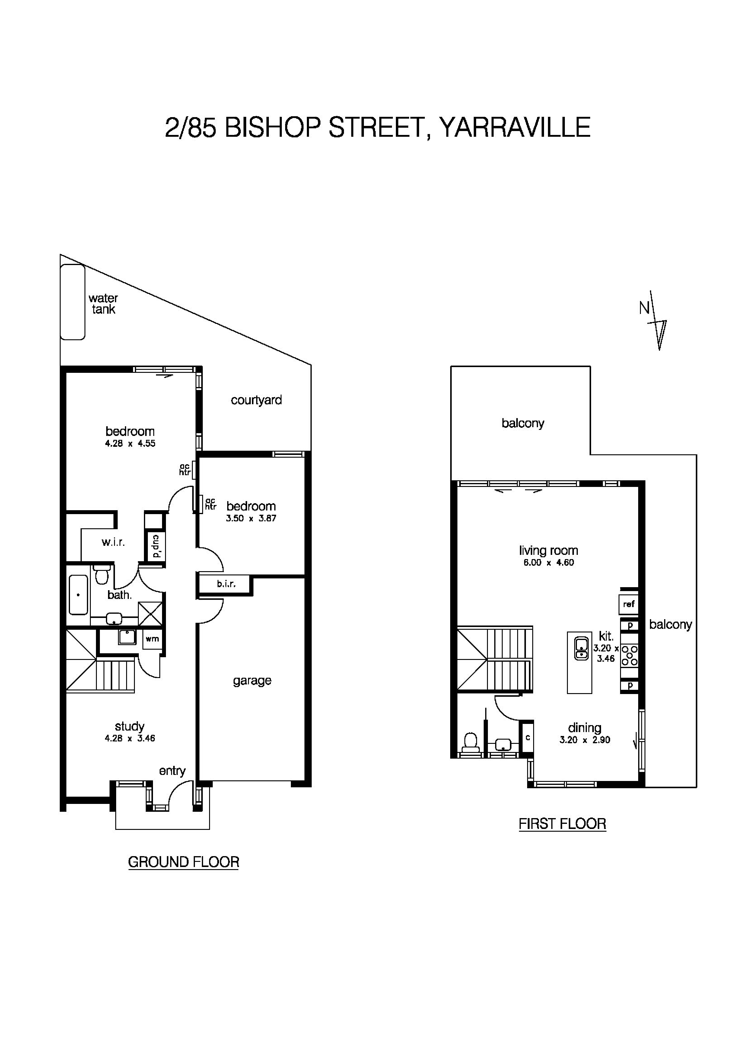 2/85 Bishop Street, YARRAVILLE VIC 3013 - Floorplan