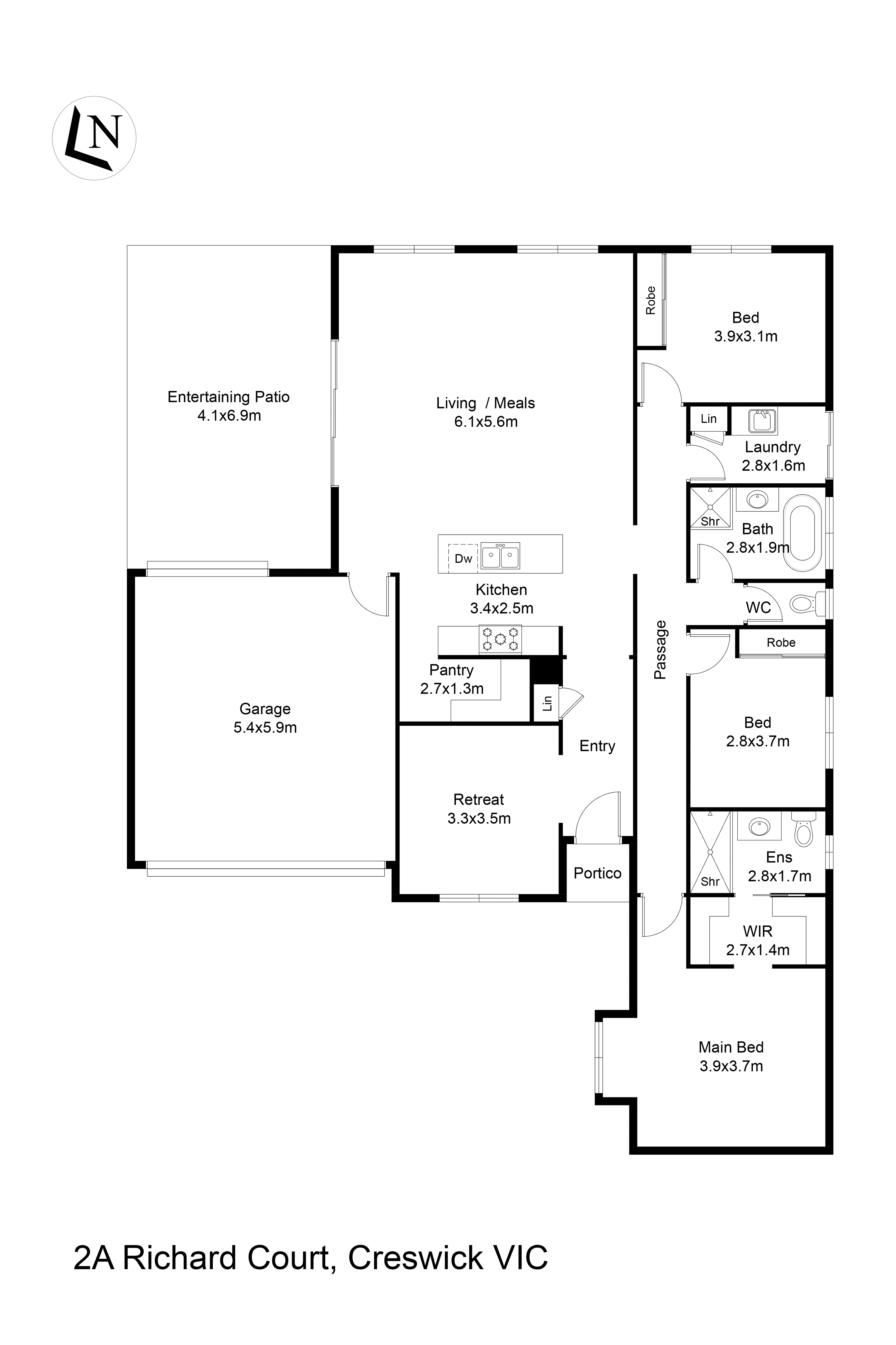 2A Richard Court, Creswick VIC 3363 - Floorplan