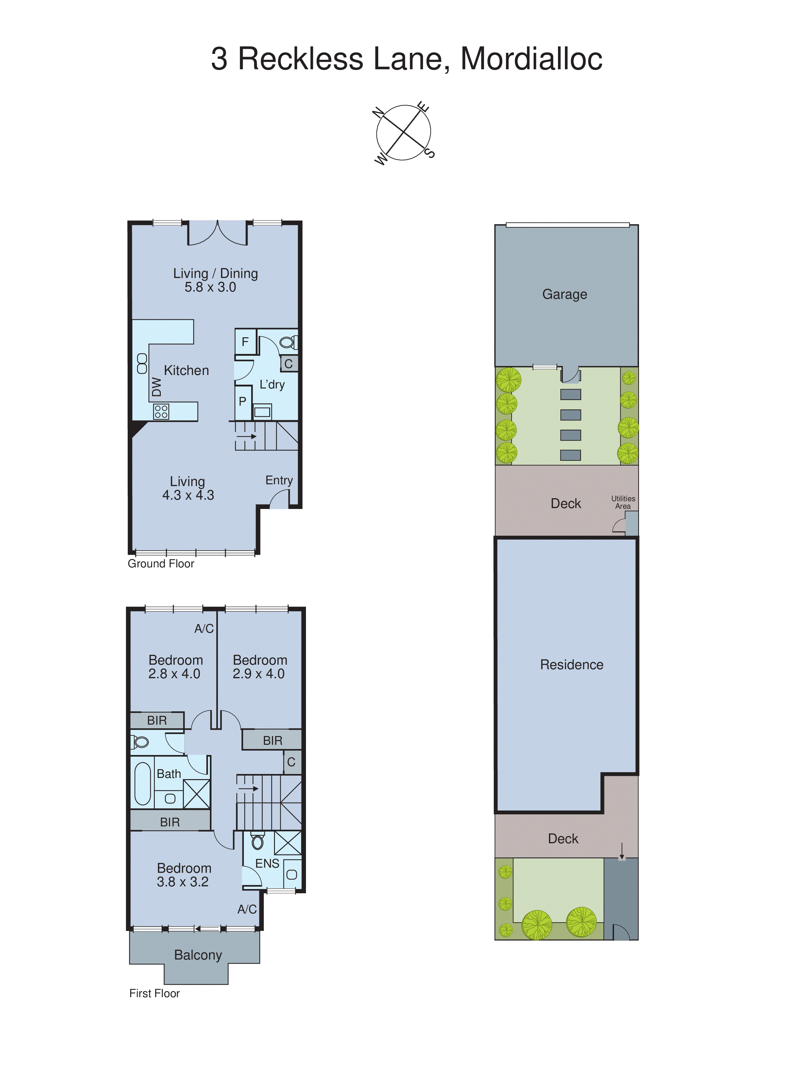 3 Reckless Lane, Mordialloc VIC 3195 - Floorplan