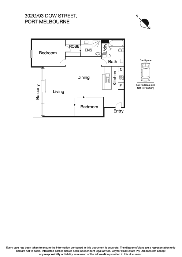 302G/93 Dow Street, PORT MELBOURNE VIC 3207 - Floorplan