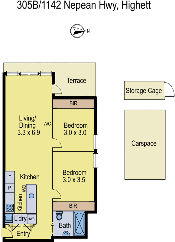 305b/1142 Nepean Highway, Highett VIC 3190 - Floorplan