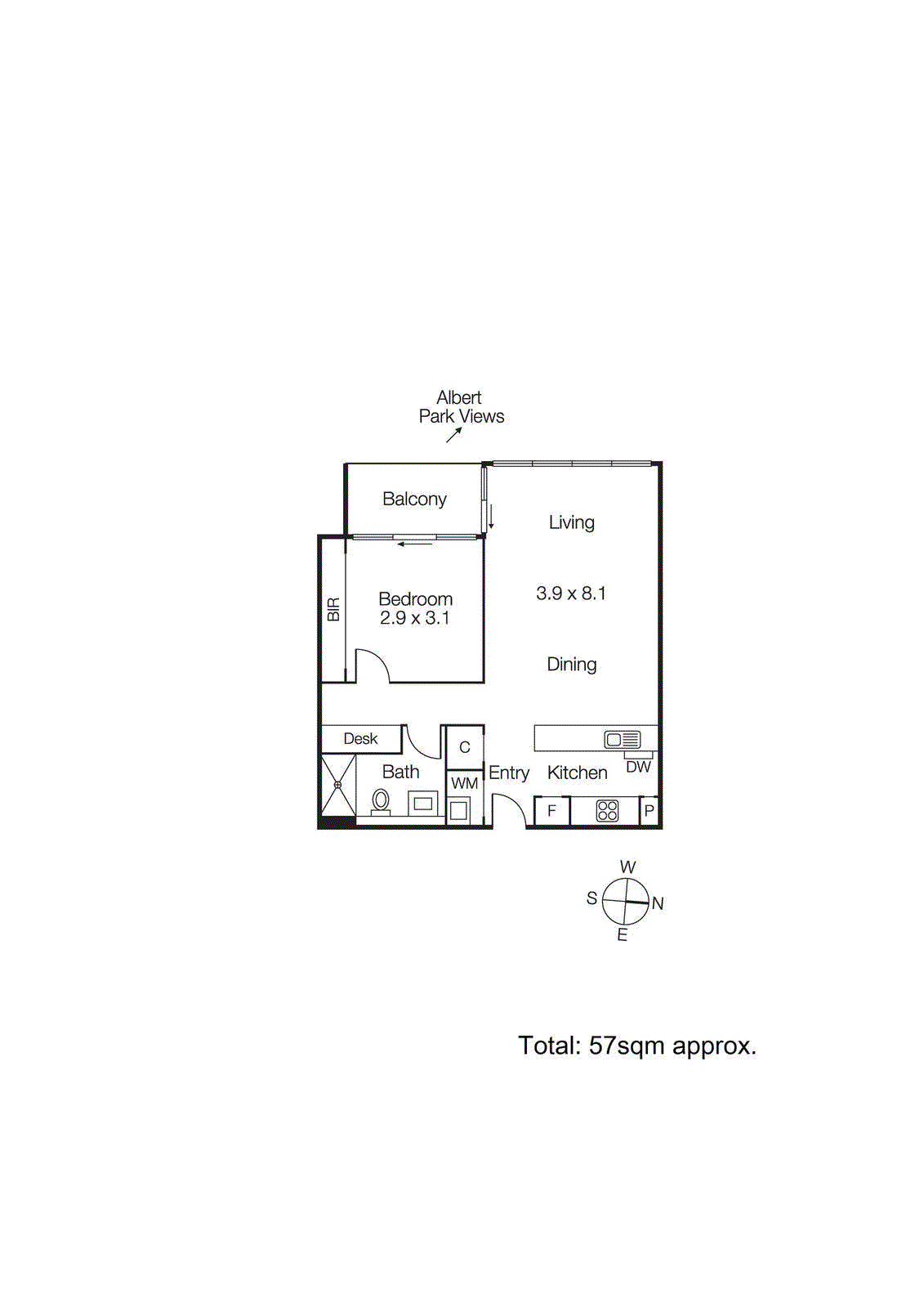 306/70 Queens Road, Melbourne VIC 3004 - Floorplan