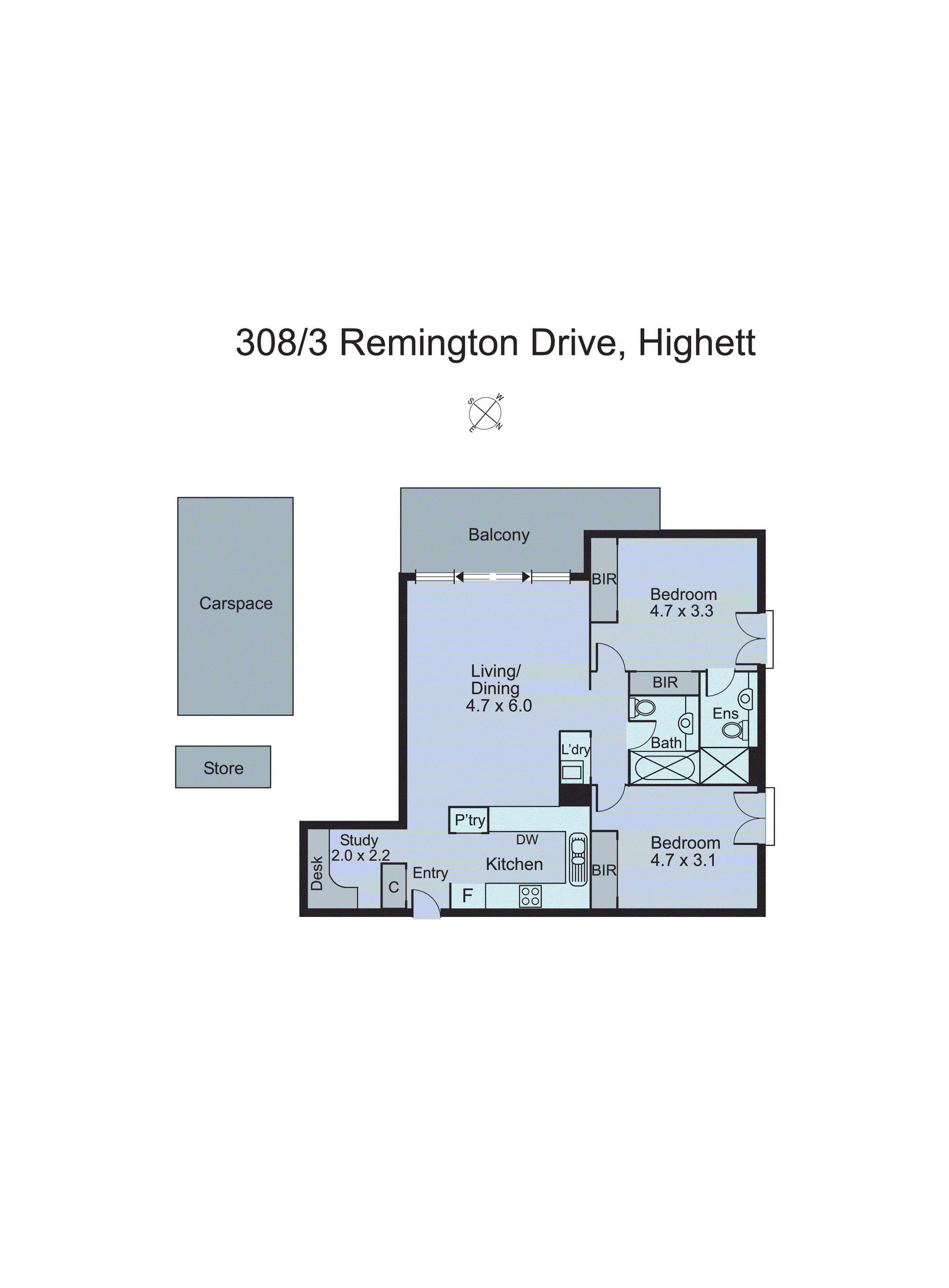 308/3 Remington Drive, Highett VIC 3190 - Floorplan