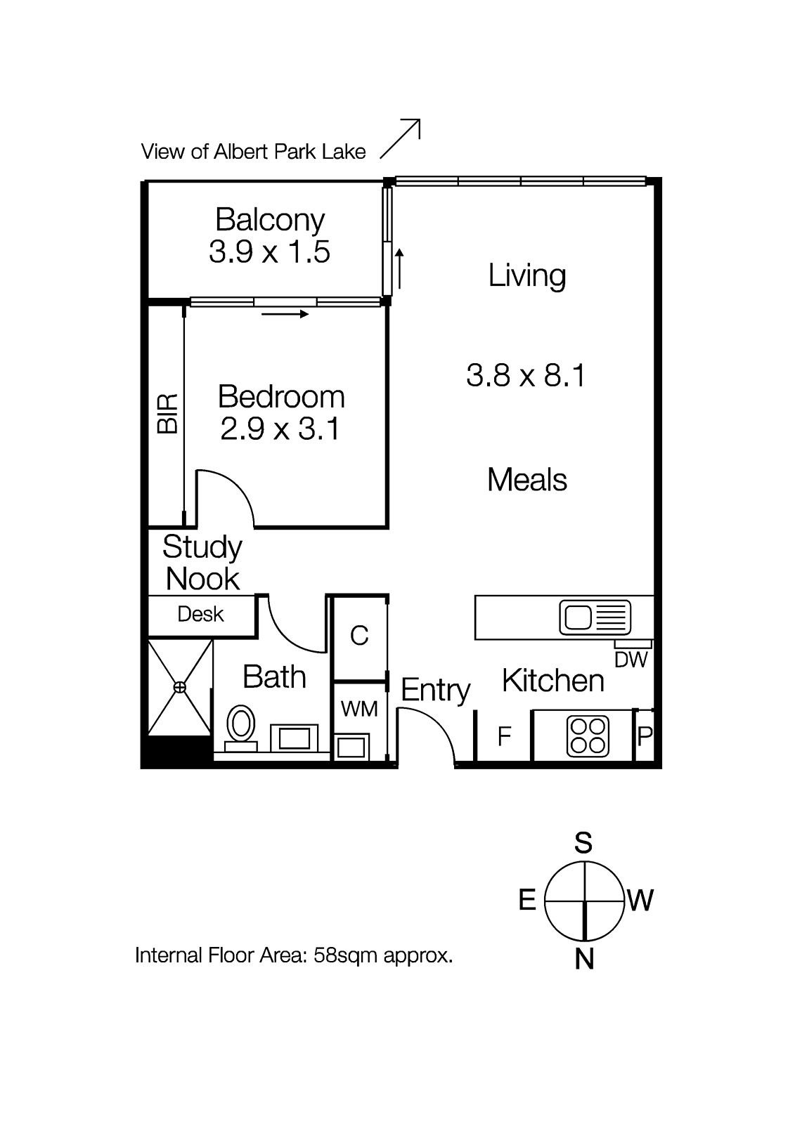 308/70 Queens Road, Melbourne VIC 3004 - Floorplan