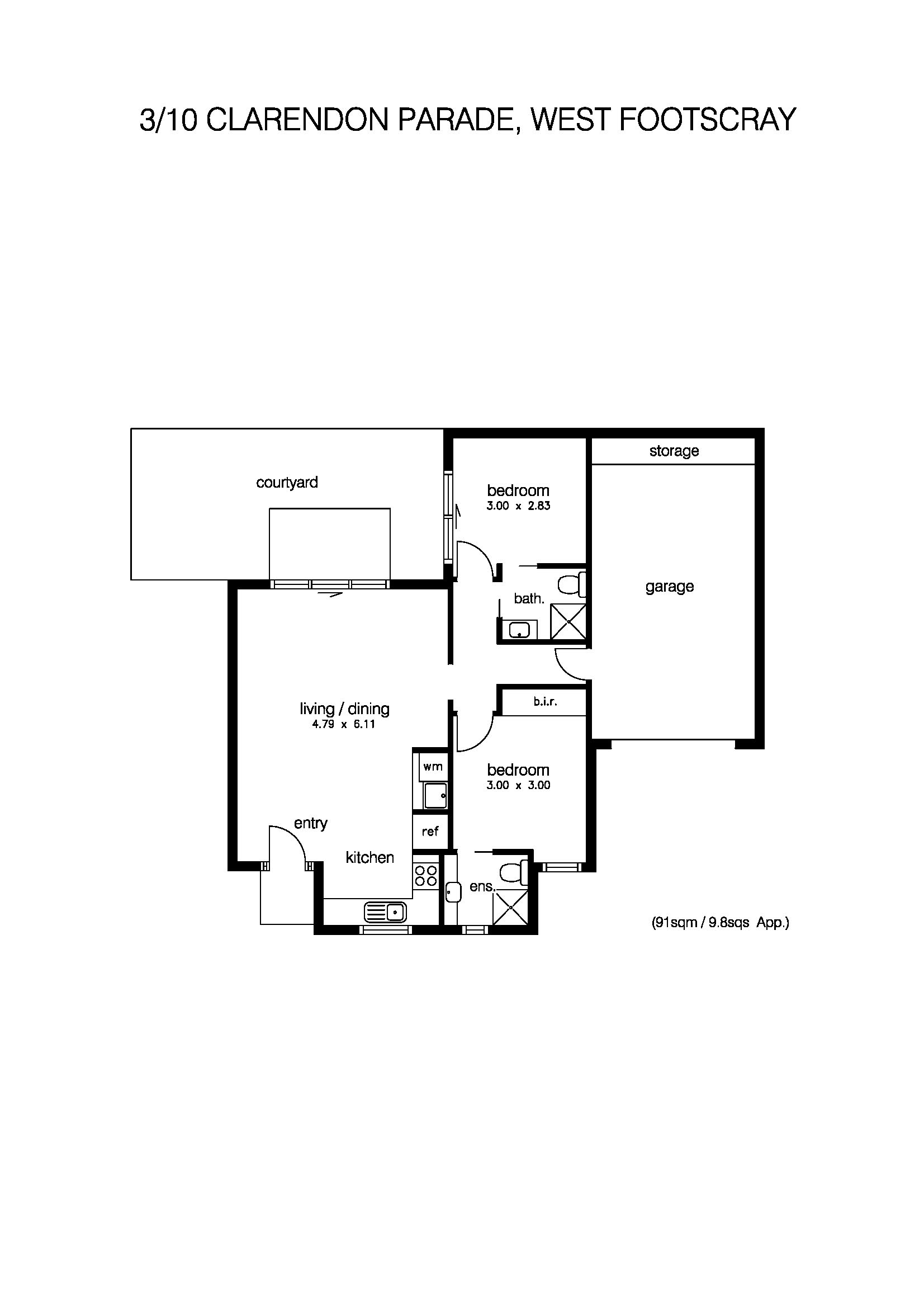 3/10 Clarendon Parade, WEST FOOTSCRAY VIC 3012 - Floorplan