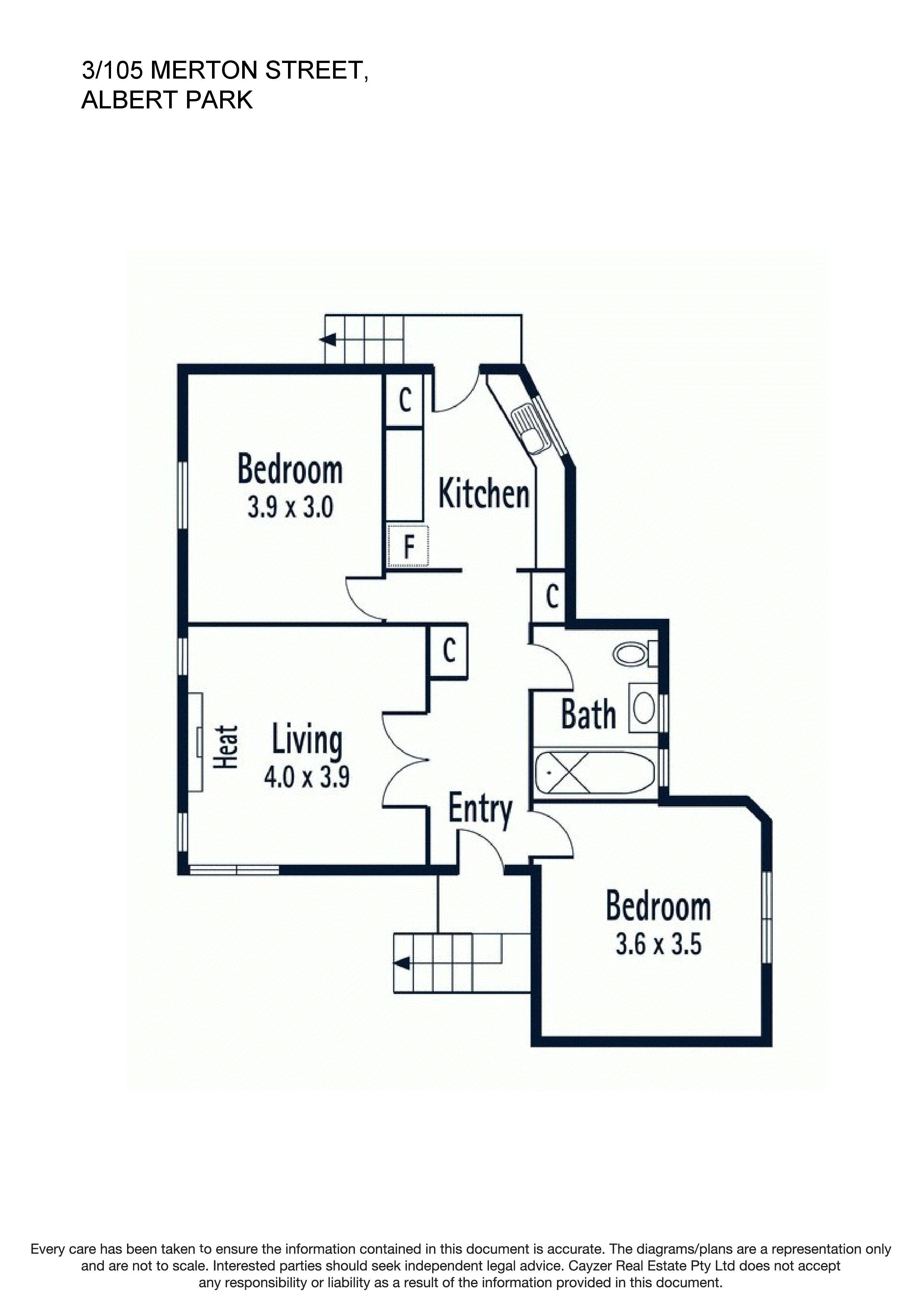 3/105 Merton Street, ALBERT PARK VIC 3206 - Floorplan