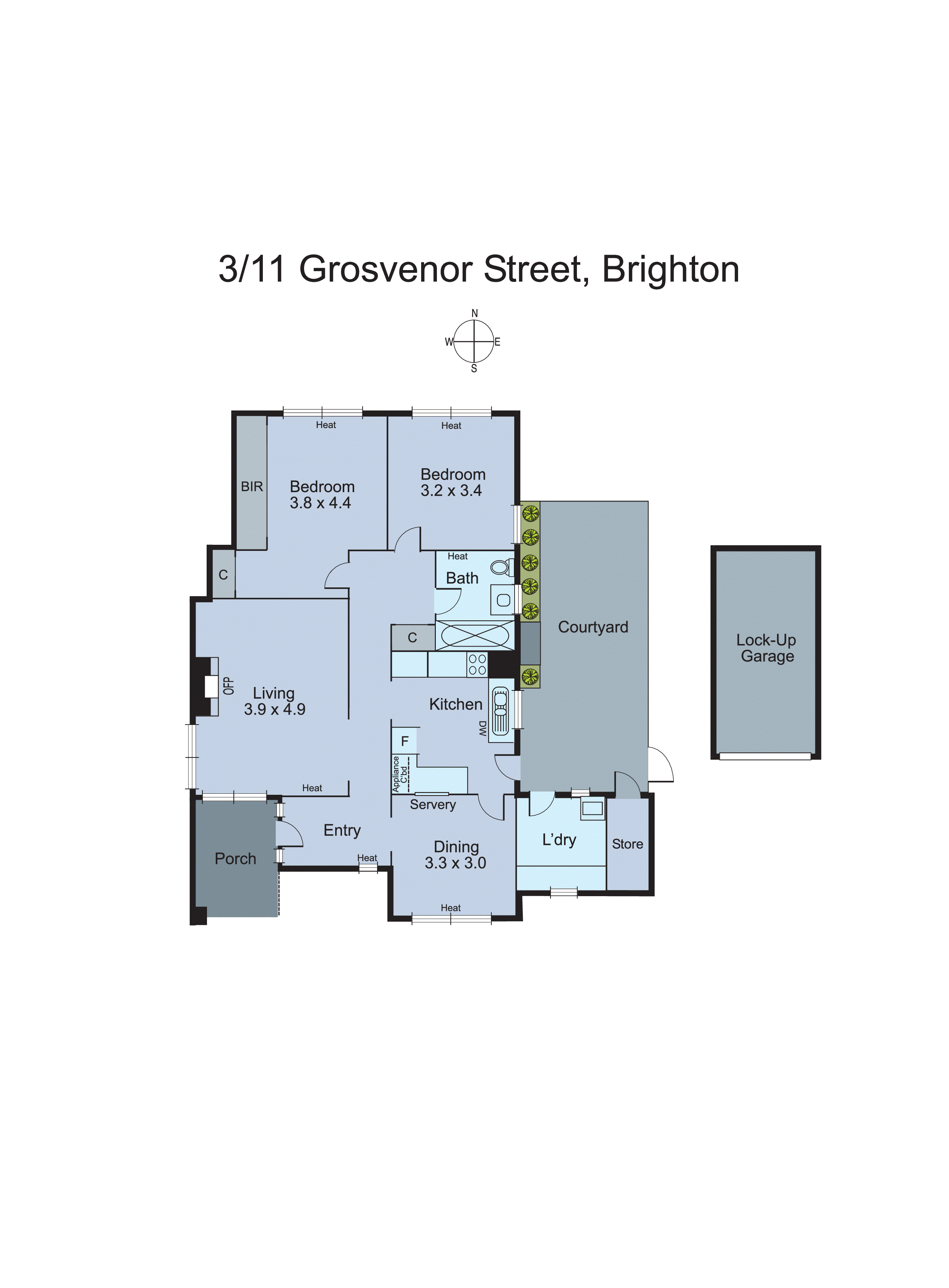 3/11 Grosvenor Street, Brighton VIC 3186 - Floorplan