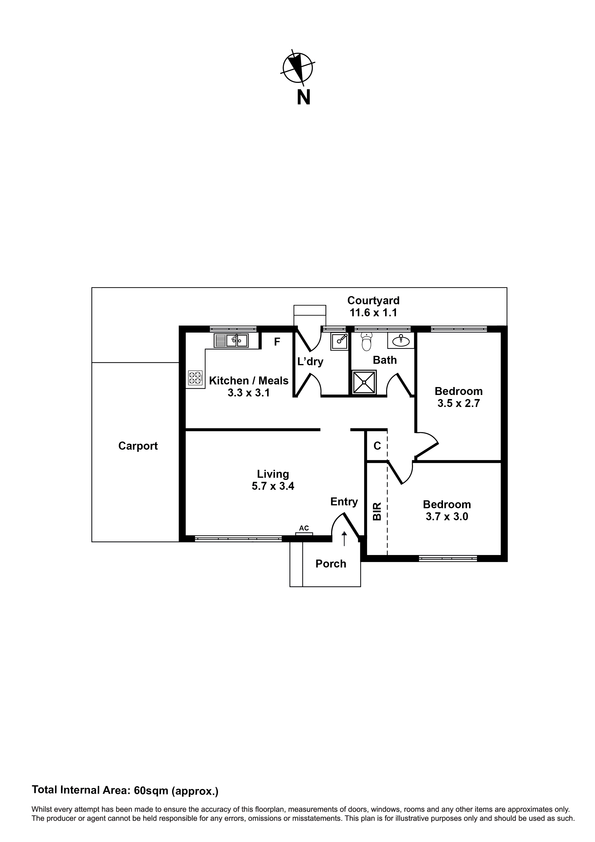 3/13 Bishop Street, Kingsville VIC 3012 - Floorplan