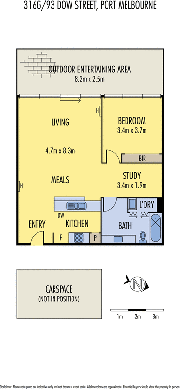 316G/93 Dow Street, Port Melbourne VIC 3207 - Floorplan