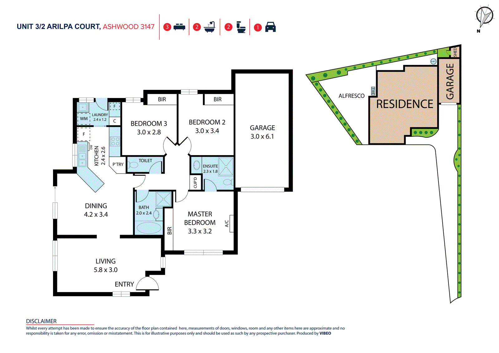 3/2 Arilpa Court, Ashwood VIC 3147 - Floorplan