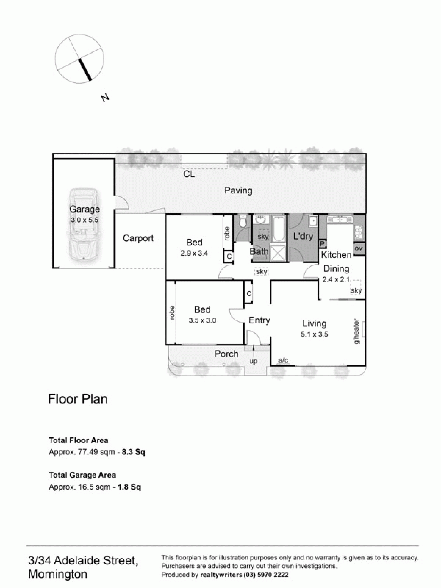 3/34 Adelaide Street, MORNINGTON VIC 3931 - Floorplan