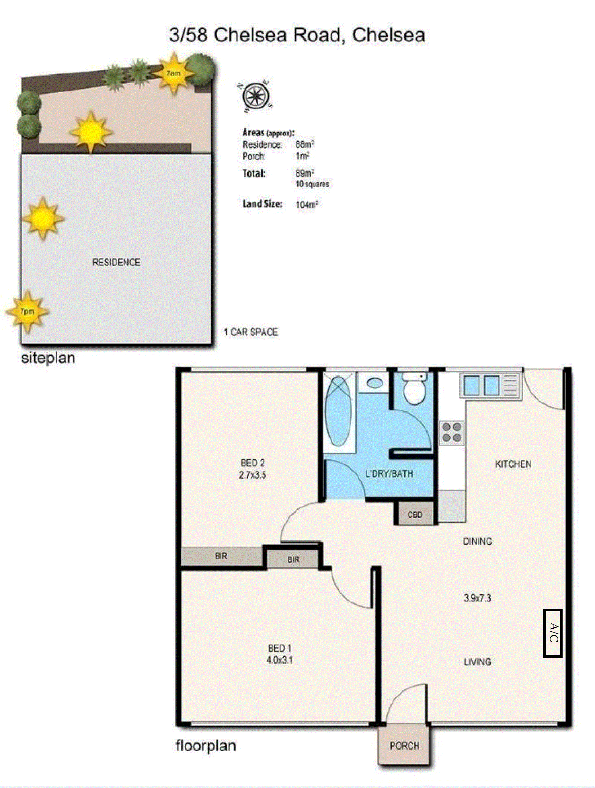 3/58 Chelsea Road, Chelsea VIC 3196 - Floorplan