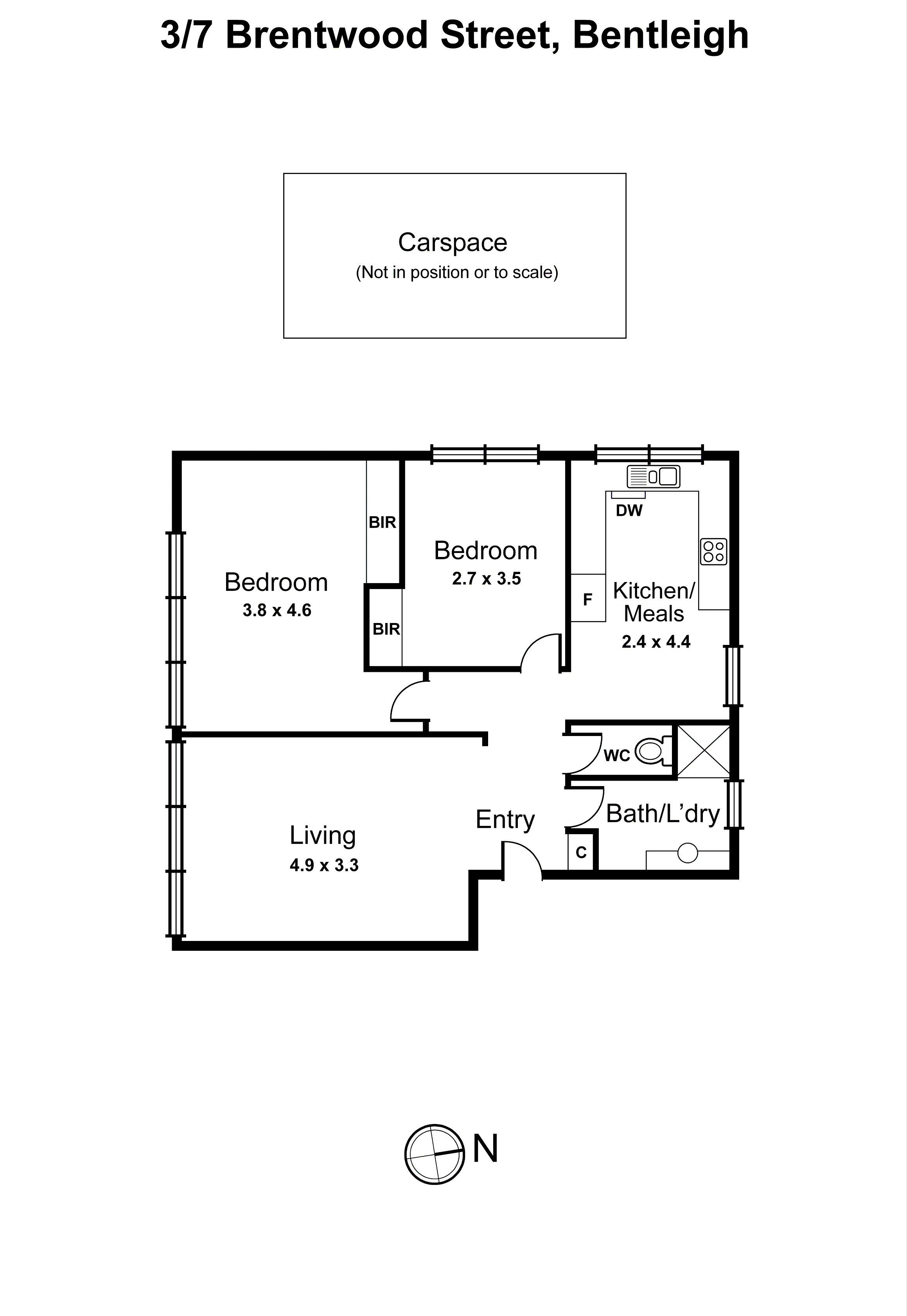 3/7 Brentwood Street, Bentleigh VIC 3204 - Floorplan