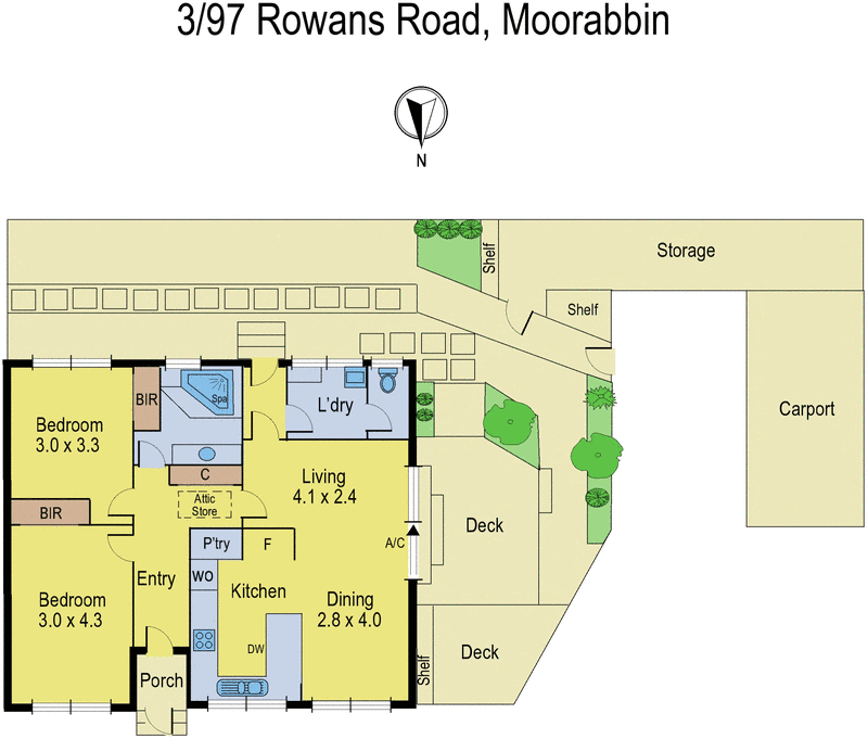 3/97 Rowans Road, Moorabbin VIC 3189 - Floorplan
