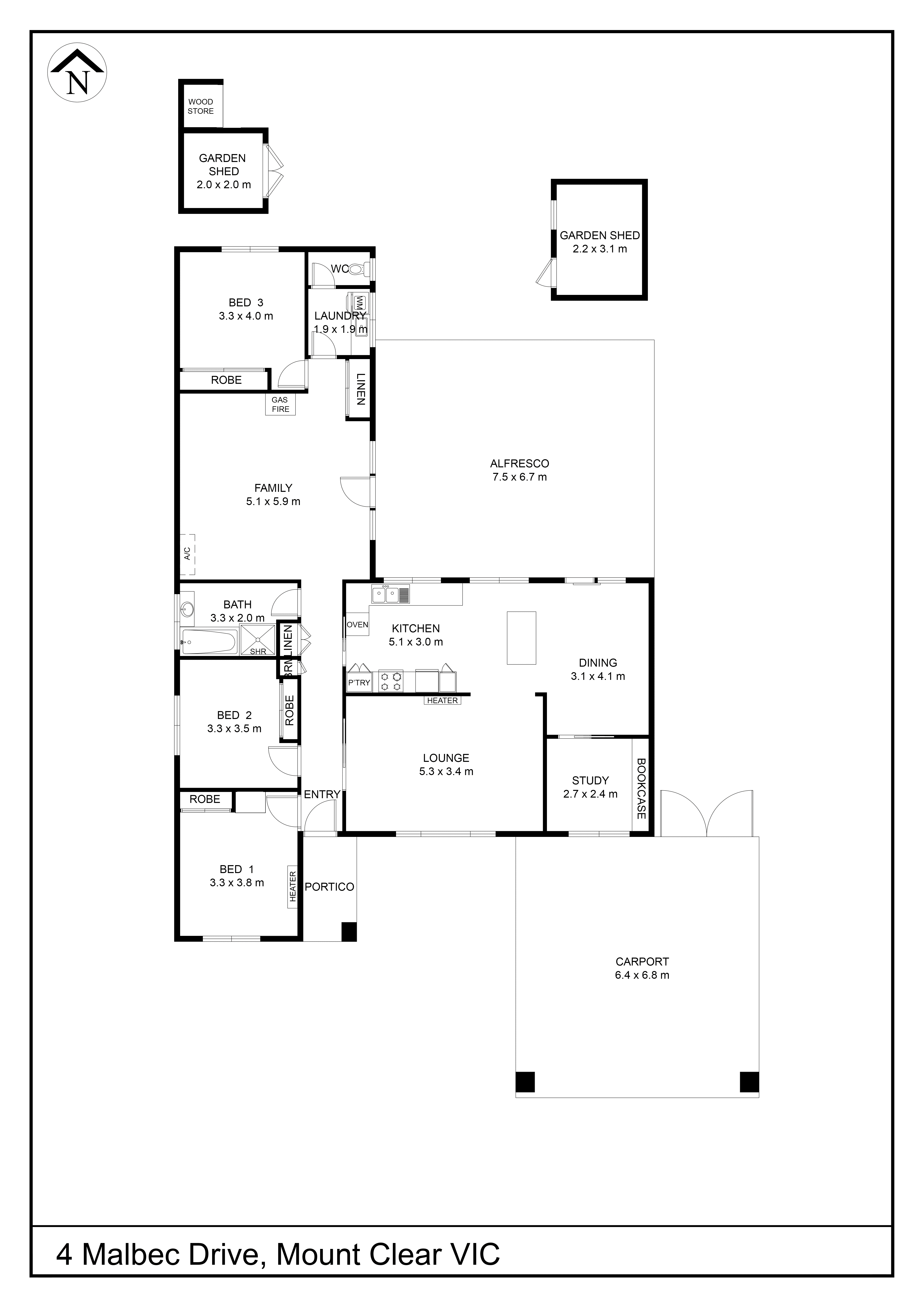 4 Malbec Drive, Mount Clear VIC 3350 - Floorplan