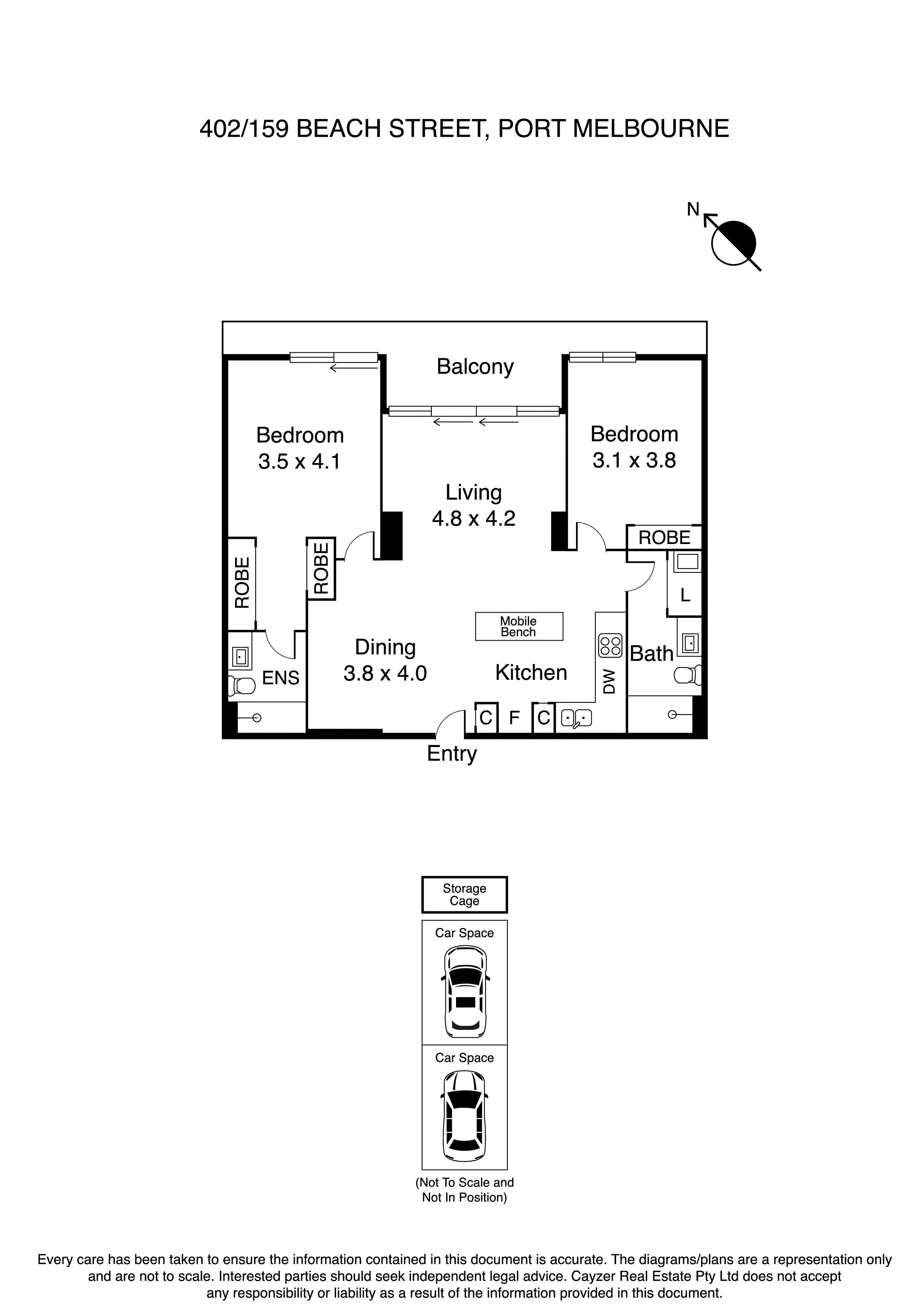 402/159 Beach Street, PORT MELBOURNE VIC 3207 - Floorplan
