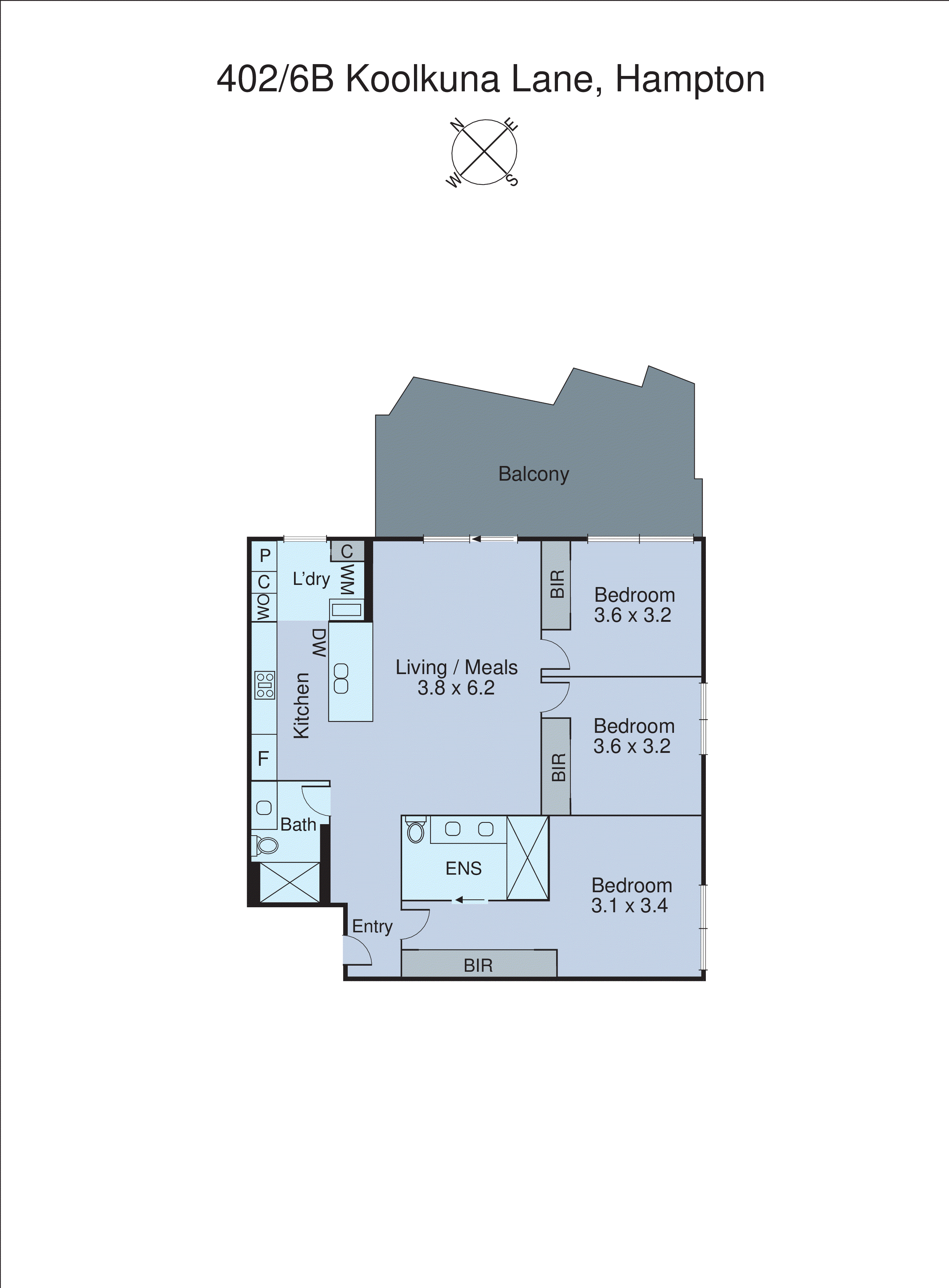 402/6b Koolkuna Lane, Hampton VIC 3188 - Floorplan