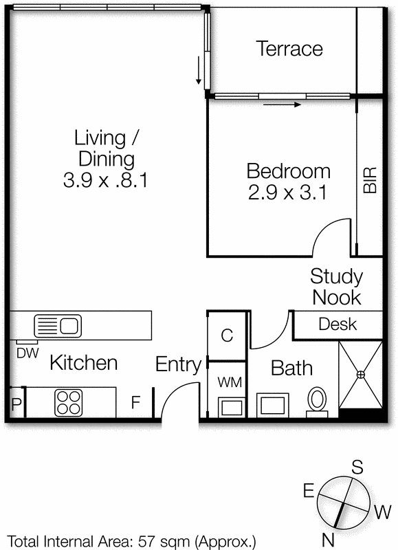 404/70 Queens Road, Melbourne VIC 3000 - Floorplan