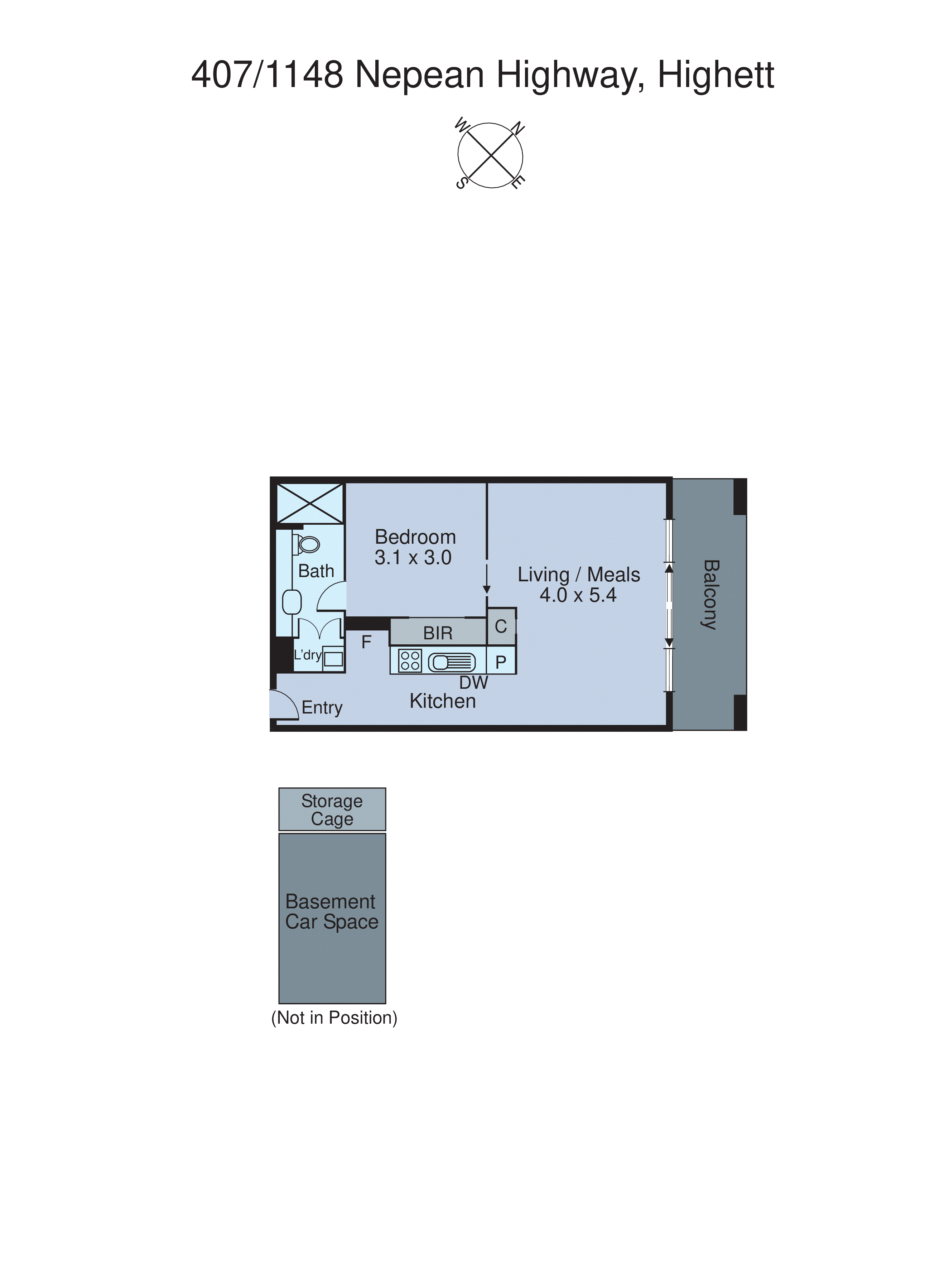 407/1148 Nepean Highway, Highett VIC 3190 - Floorplan