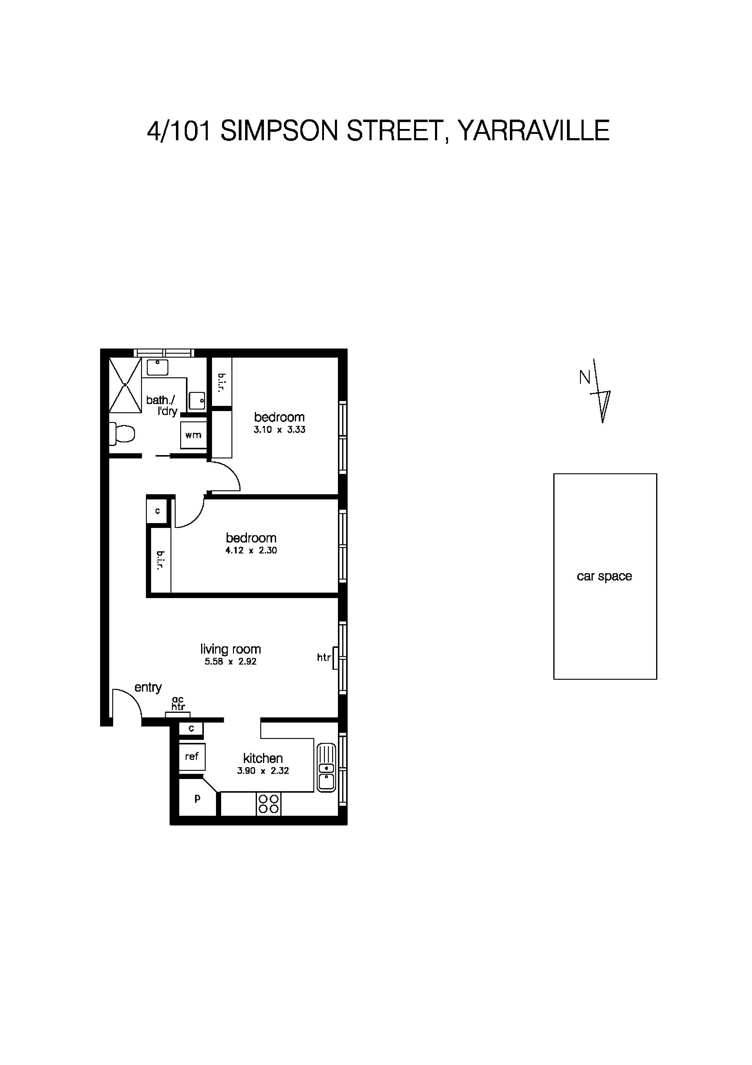 4/101 Simpson Street, YARRAVILLE VIC 3013 - Floorplan