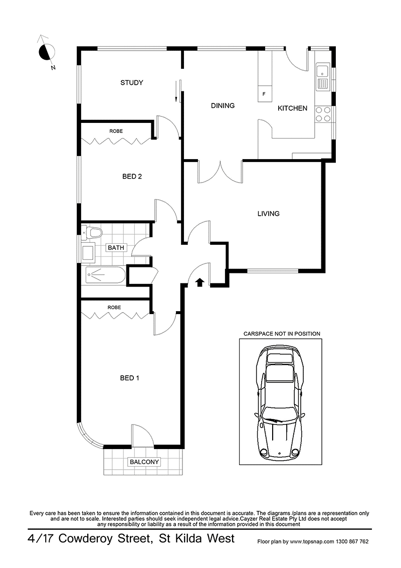 4/17 Cowderoy Street, ST KILDA WEST VIC 3182 - Floorplan