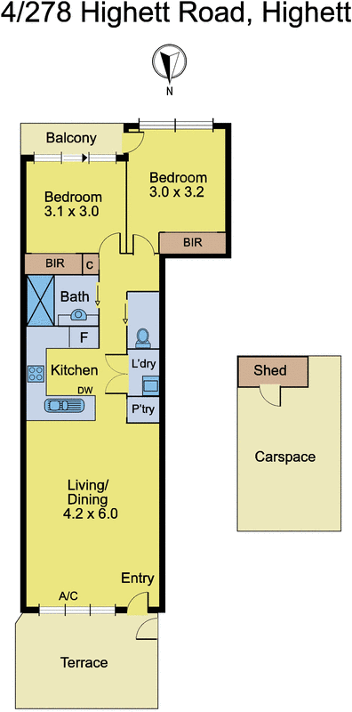 4/278 Highett Road, Highett VIC 3190 - Floorplan
