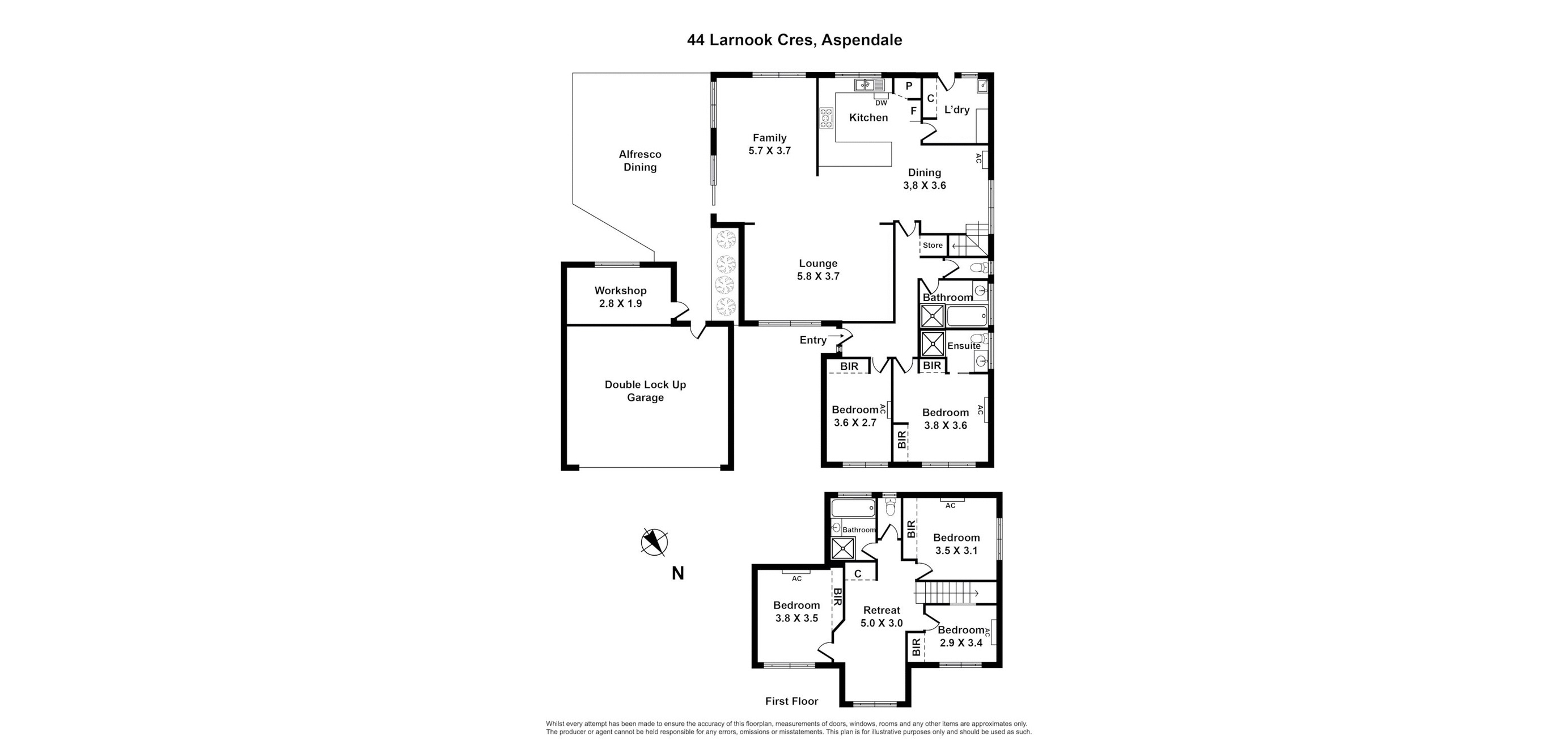44 Larnook Crescent, ASPENDALE VIC 3195 - Floorplan