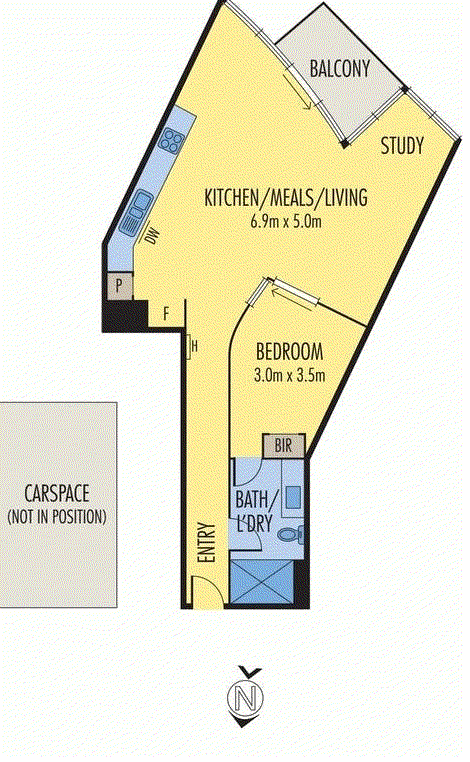 504/83 Queens Road, Melbourne VIC 3004 - Floorplan