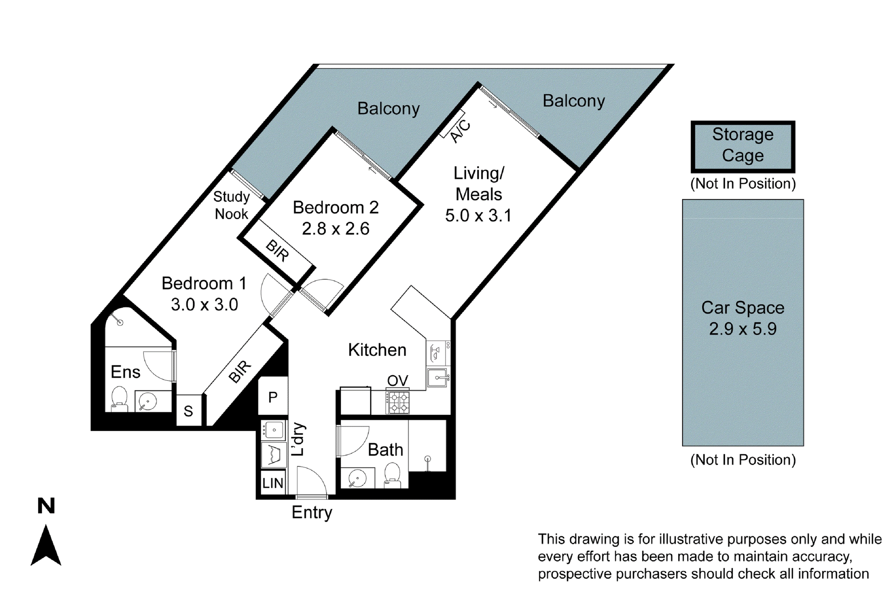 507/77 Queens Road, Melbourne VIC 3004 - Floorplan