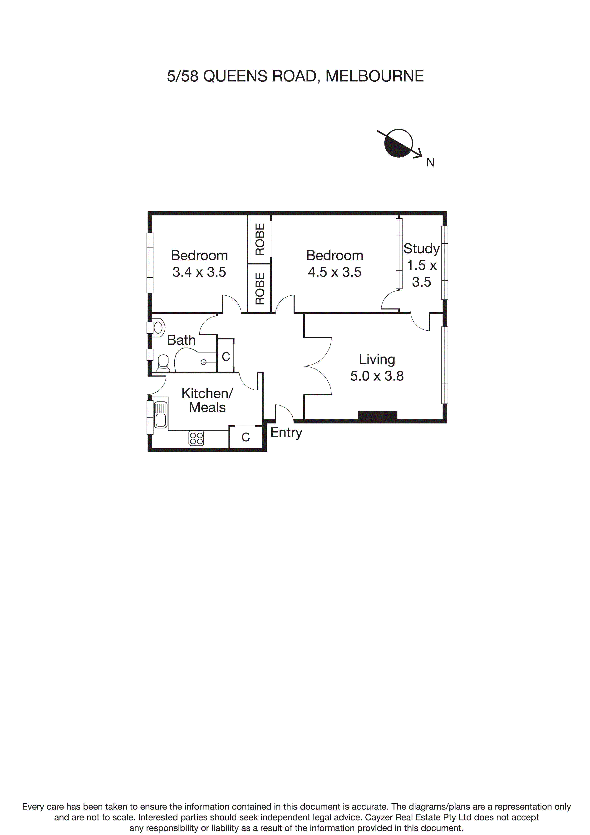 5/58 Queens Road, MELBOURNE VIC 3004 - Floorplan