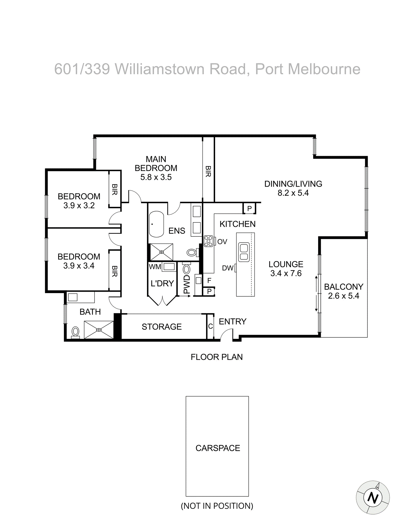601/339 Williamstown Road, Port Melbourne VIC 3207 - Floorplan
