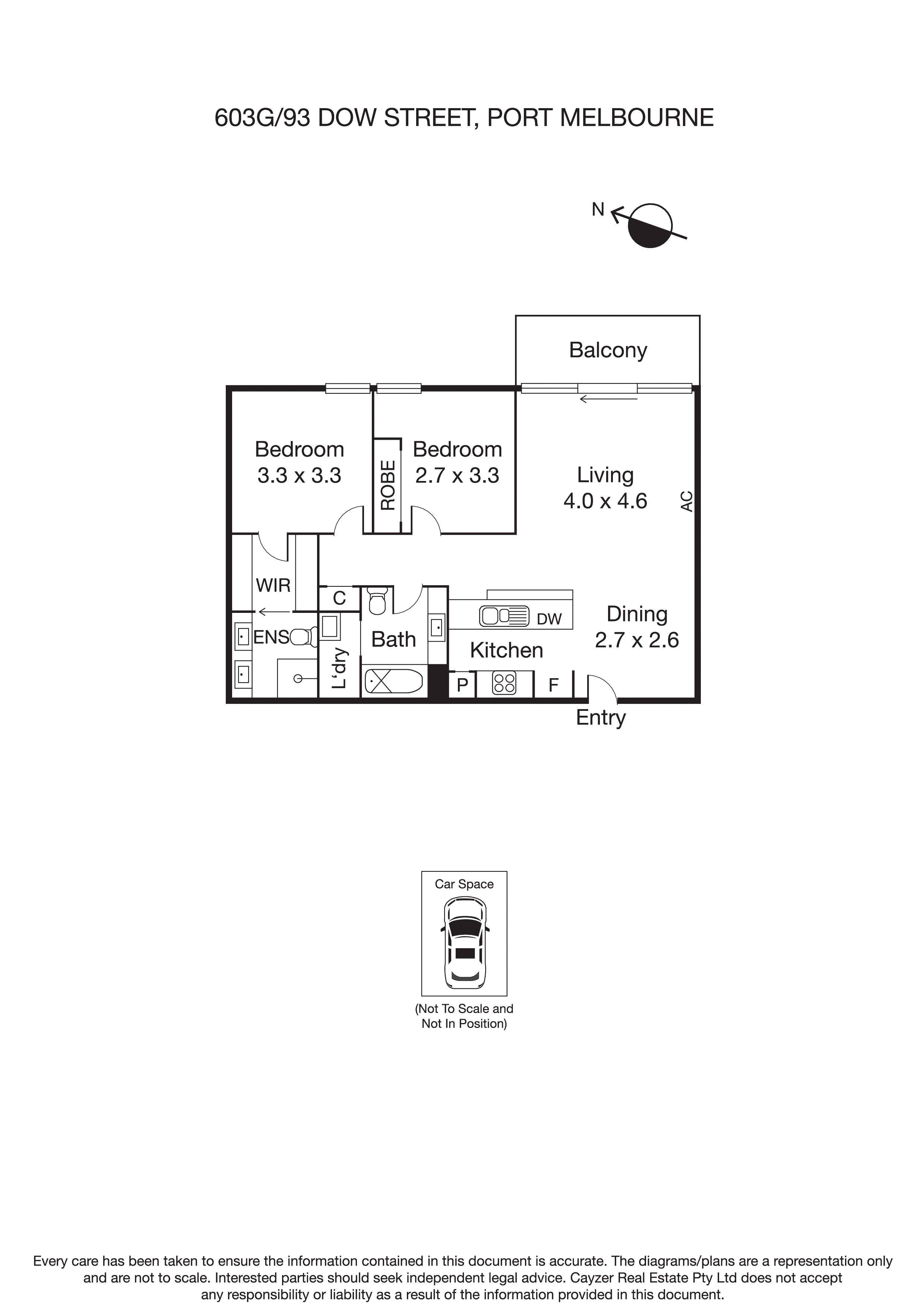 603G/93 Dow Street, PORT MELBOURNE VIC 3207 - Floorplan