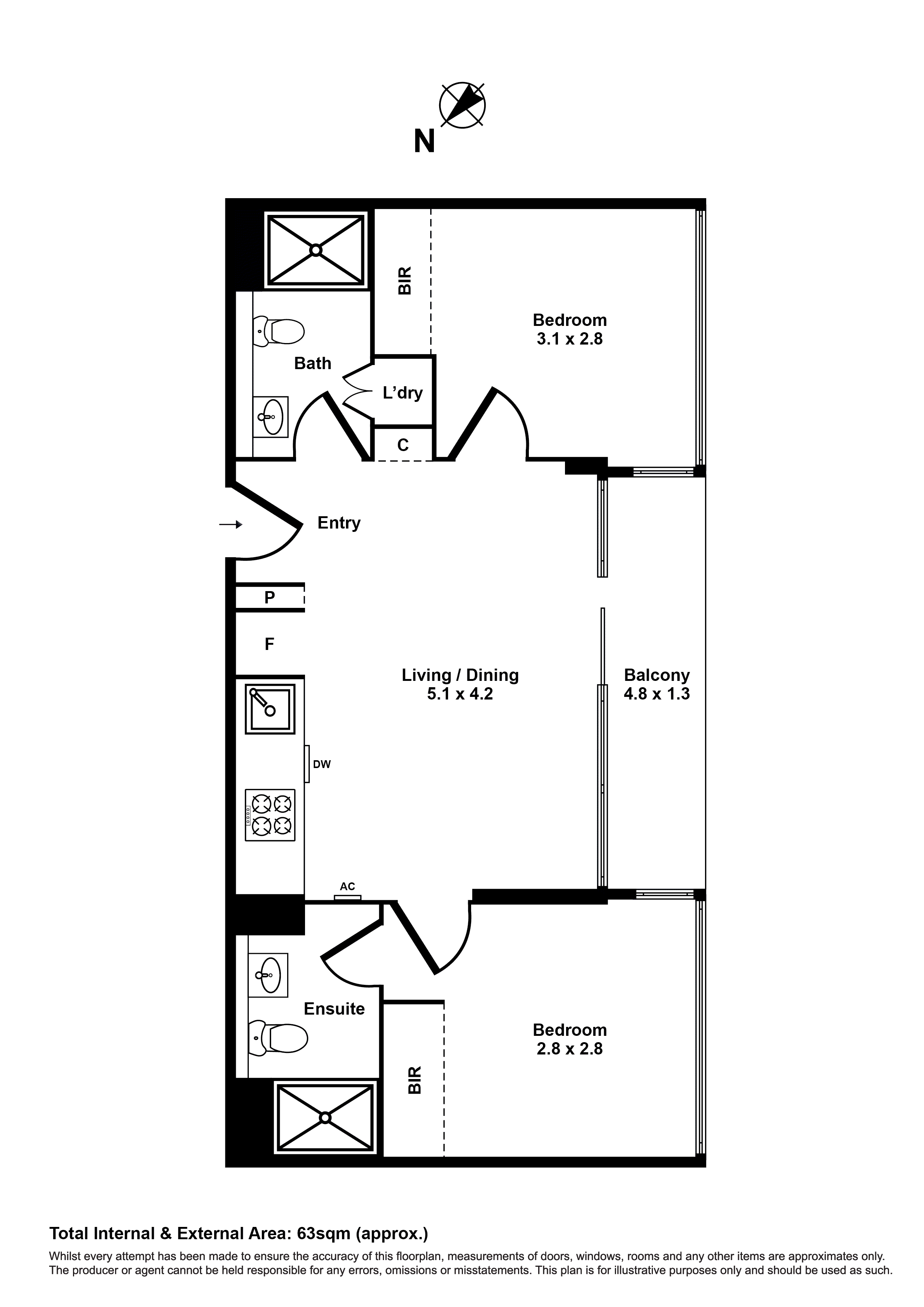 605/83 Flemington Road, North Melbourne VIC 3051 - Floorplan